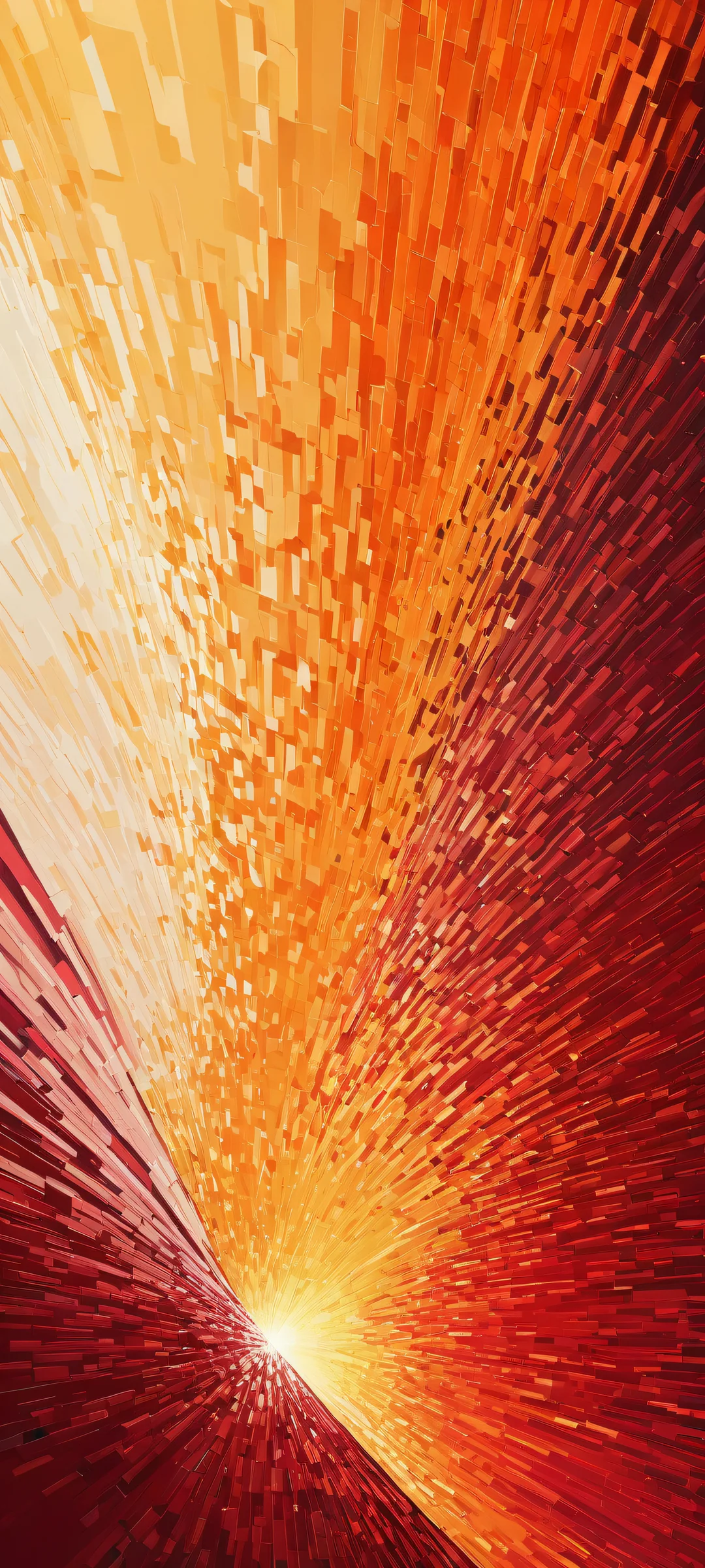 A stunning digital artwork of a pixelated broken image icon blending with the maroon background, parfaitement optimisé pour les écrans d'accueil iPhone/Android.