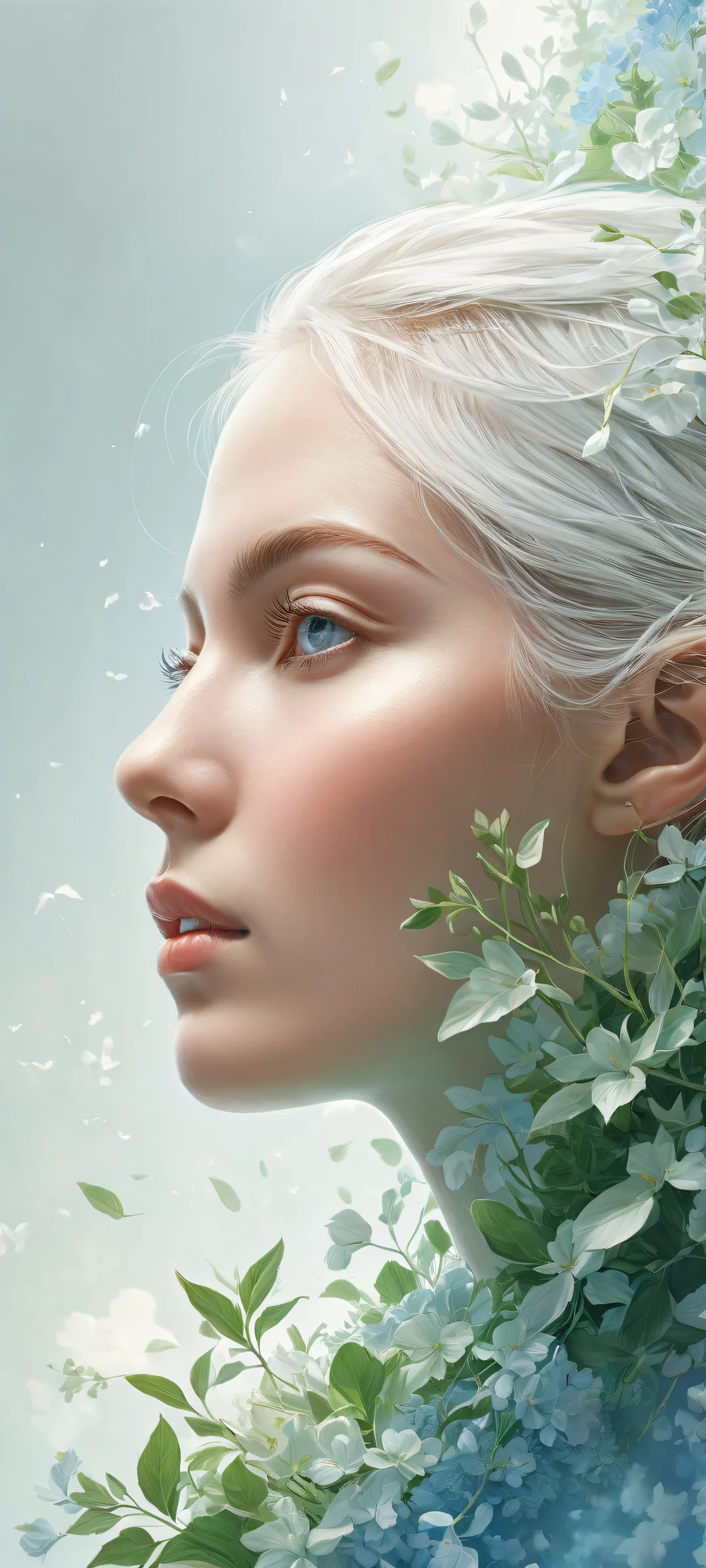 A stunning portrait artwork on iPhone/Android with breathtaking details and ethereal lighting.