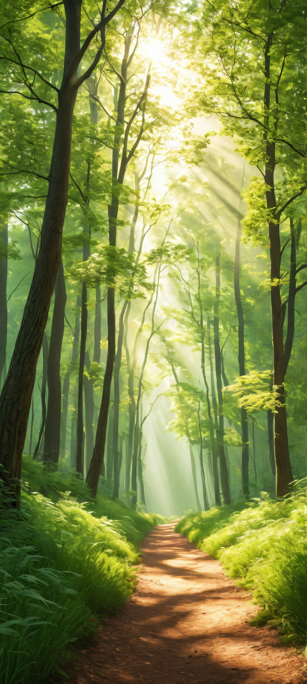 Ethereal Serenity iPhone & Fond d'écran Android Breathtaking digital art of trees on iPhone/Android, with intricate micro-details and serene atmosphere.