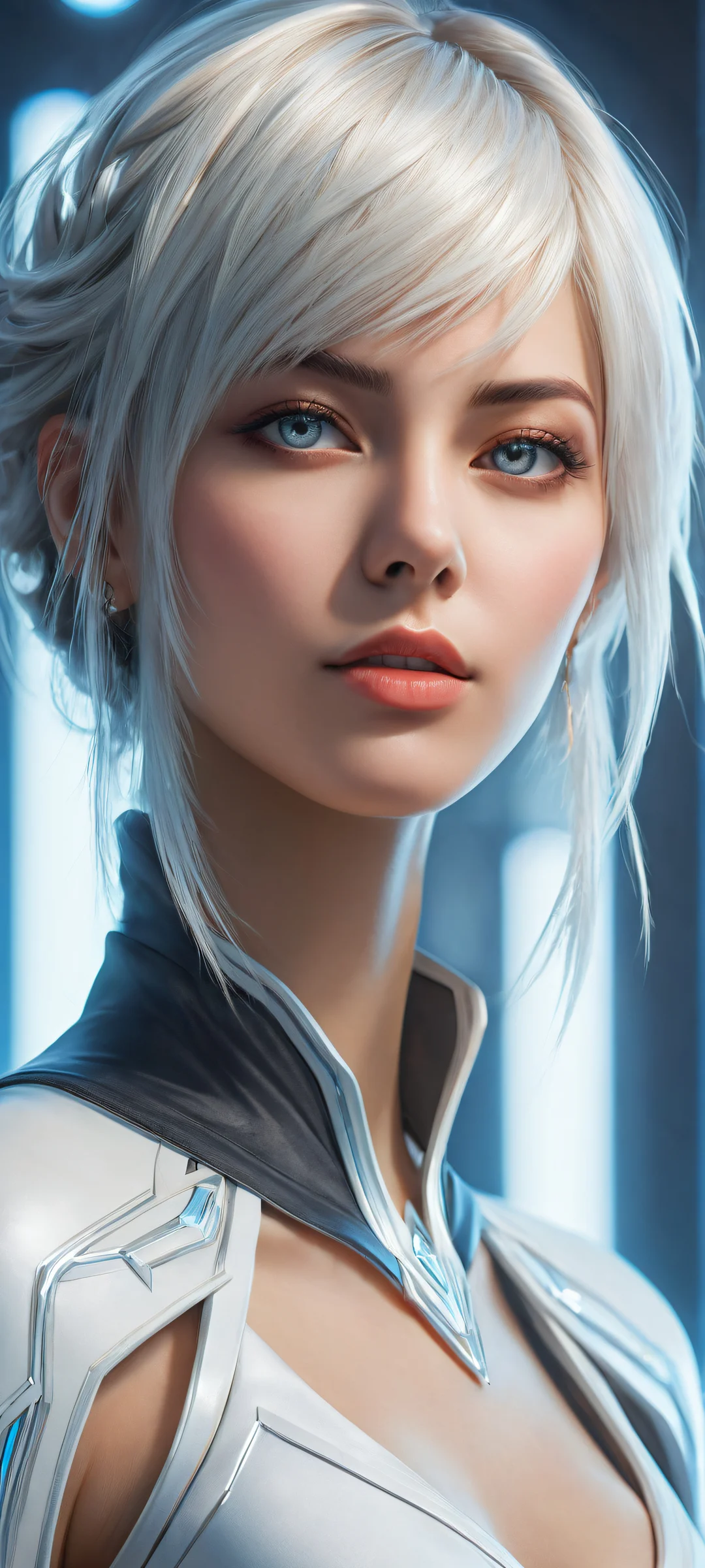 A peaceful scene of video game girls against a futuristic backdrop, perfectly optimized for iPhone and Android home screens.