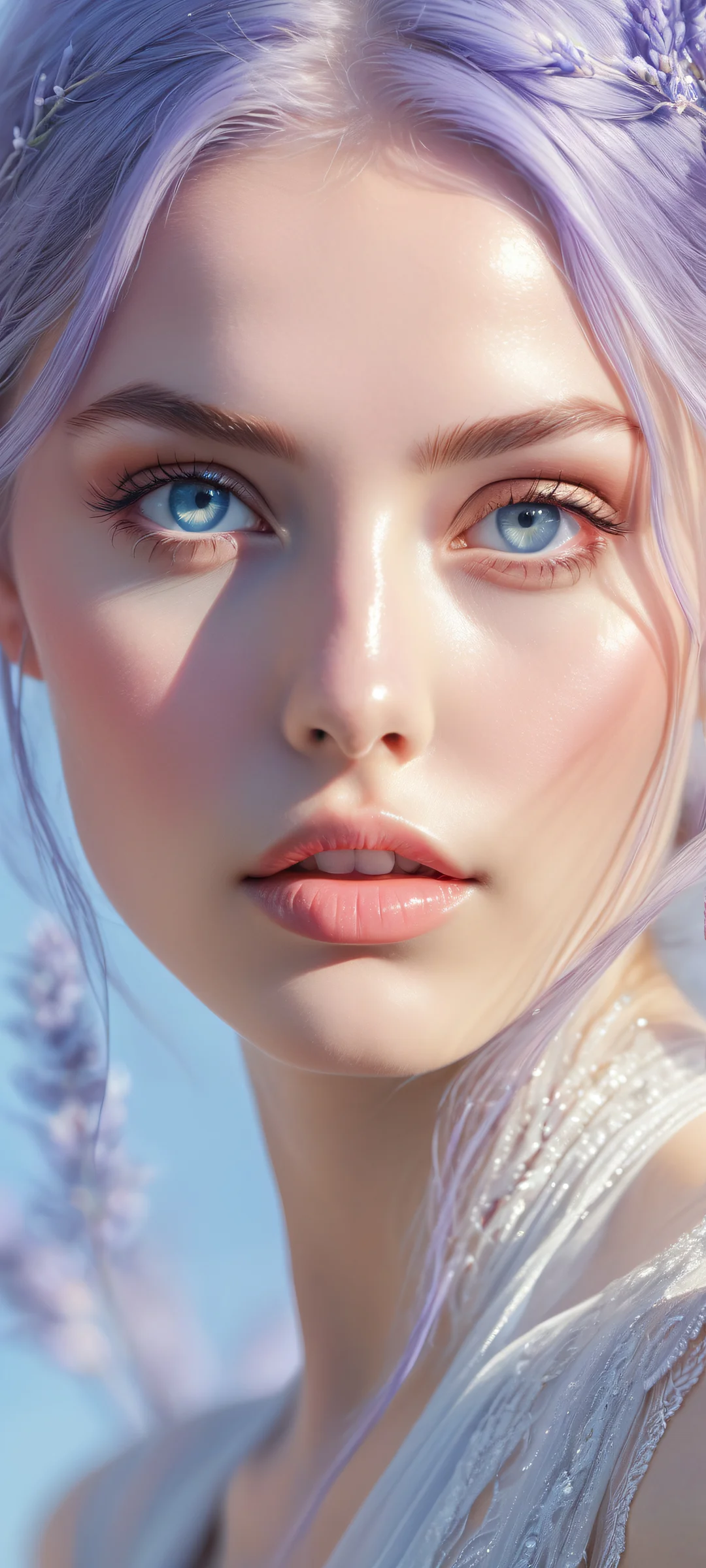 Stunning portrait artwork featuring a beautifully crafted illustration of a serene face on iPhone/Android devices.