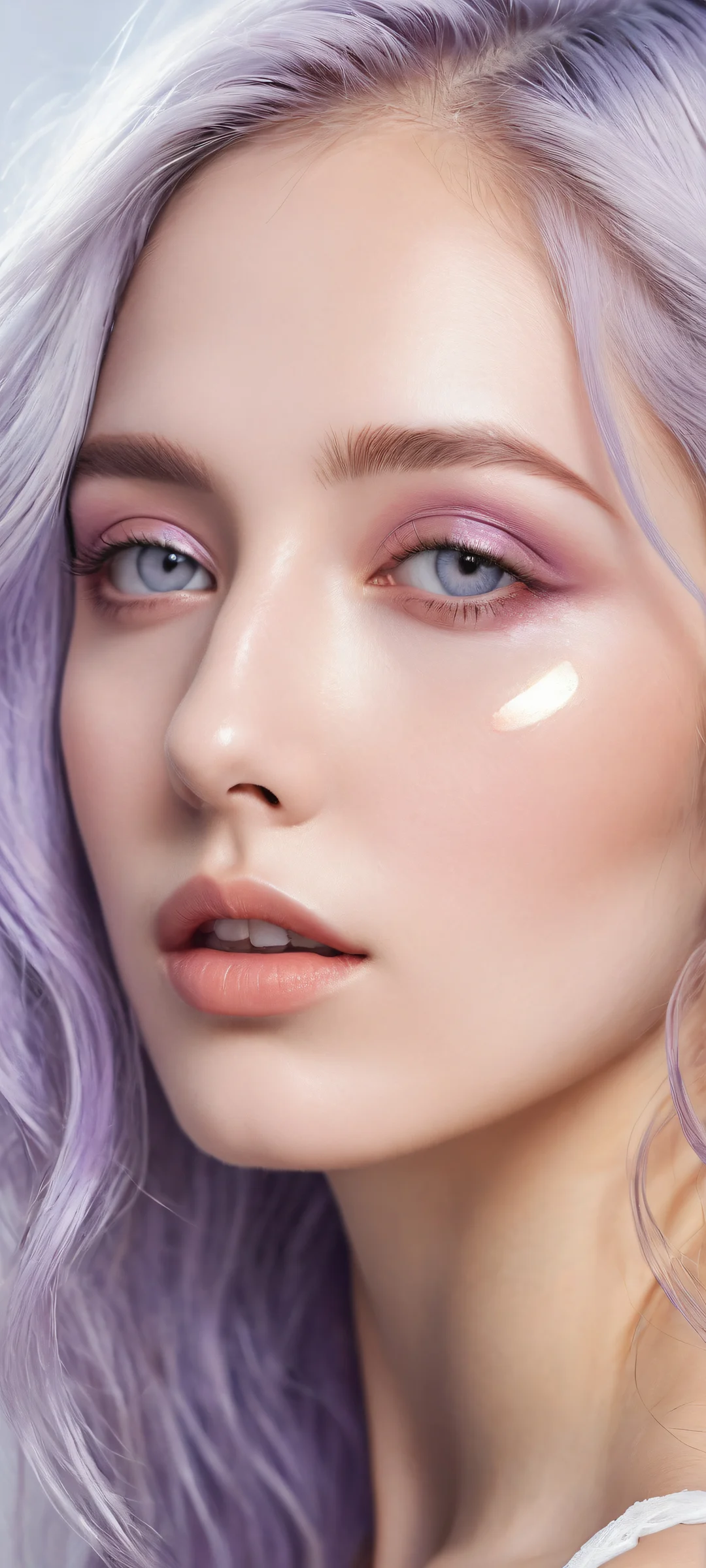 A breathtaking portrait of a young woman with intricate micro-details and ethereal lighting, iPhone/Androidのホーム画面に最適.