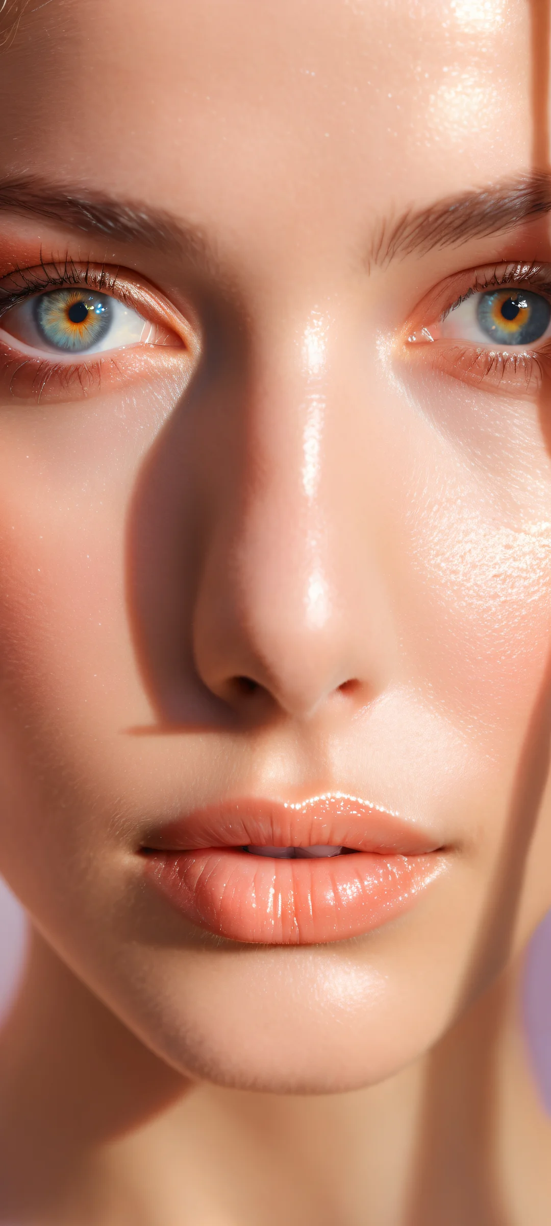 Stunning woman with beautiful eyes on a clean and empty background for iPhone/Android