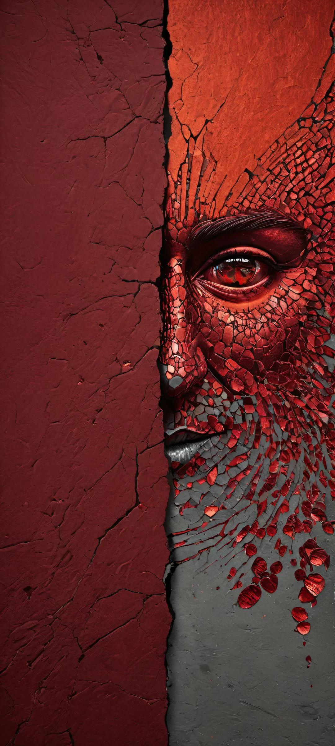 A broken image icon on a maroon background with trollface details, perfect for iPhone and Android home screens