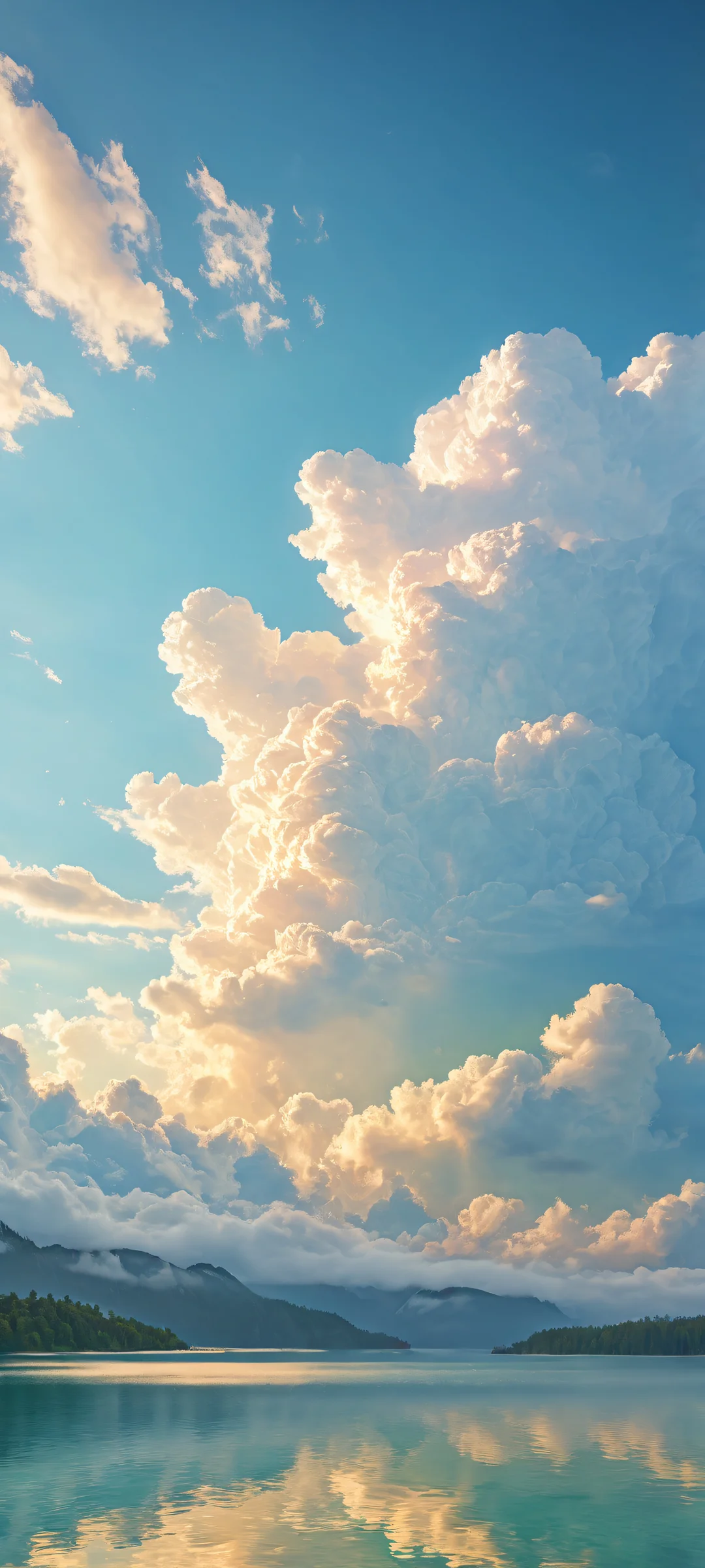 iPhone and Android users will love this serene and breathtaking portrait wallpaper of clouds, perfect for creating a sense of calm and serenity on your mobile device's home screen.