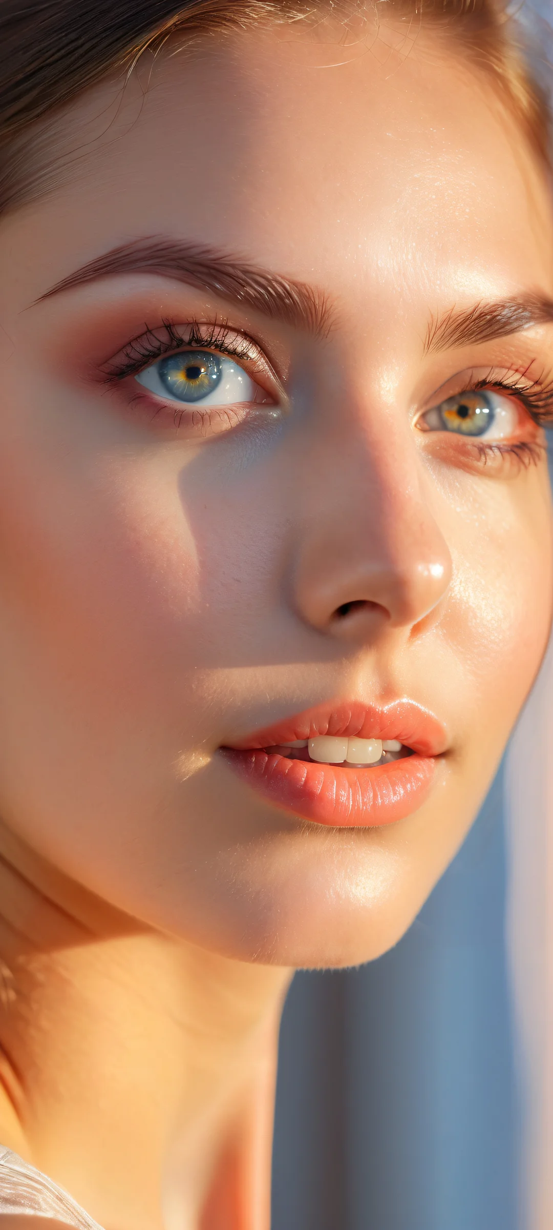 A beautiful young woman with a warm smile on her iPhone or Android phone wallpaper.