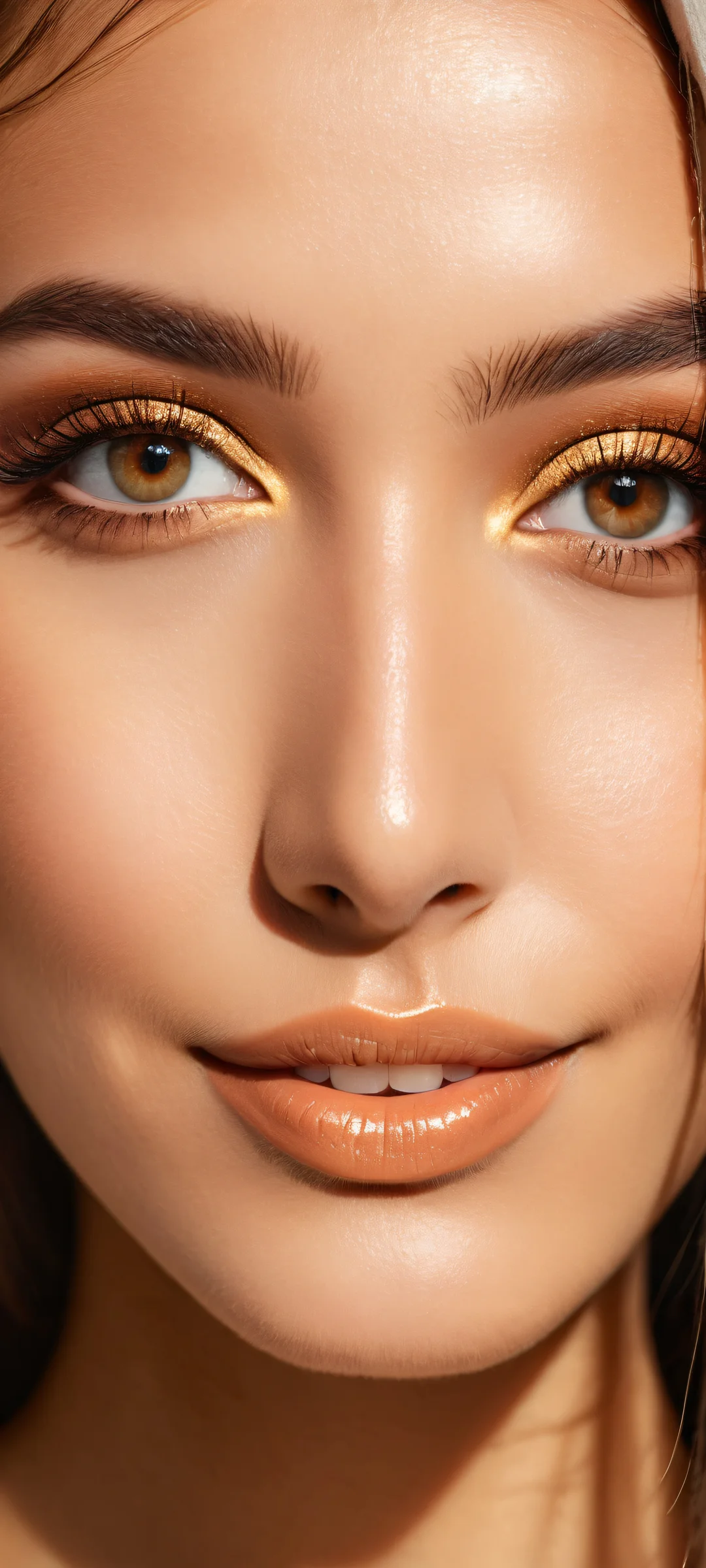 A stunning girl with beautiful eyes and intricate eyelashes, perfectly optimized for iPhone/Android home screens.