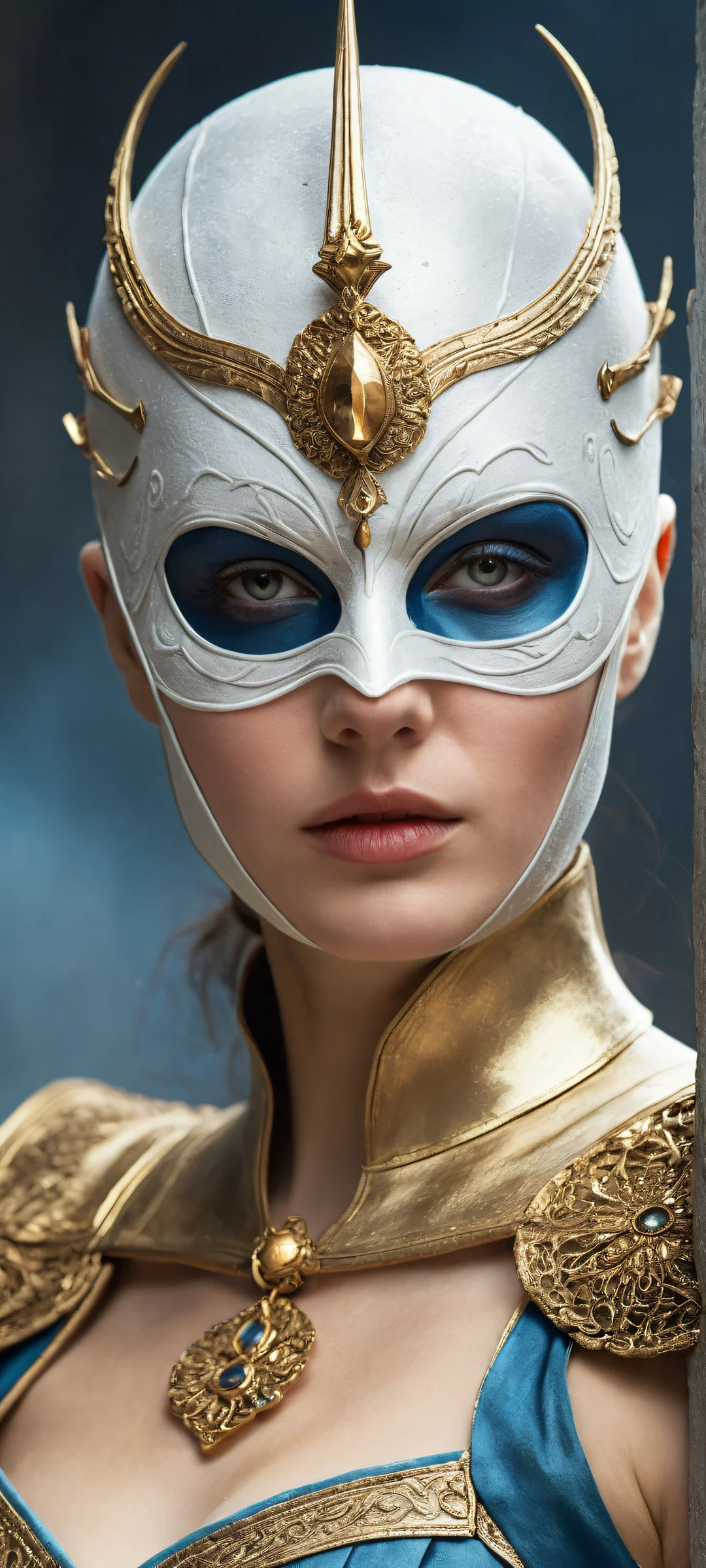 Ethereal Solitude 2K Phone Wallpaper A melancholic 1800s masked hero on a rainy background, perfect for iPhone/Android home screens