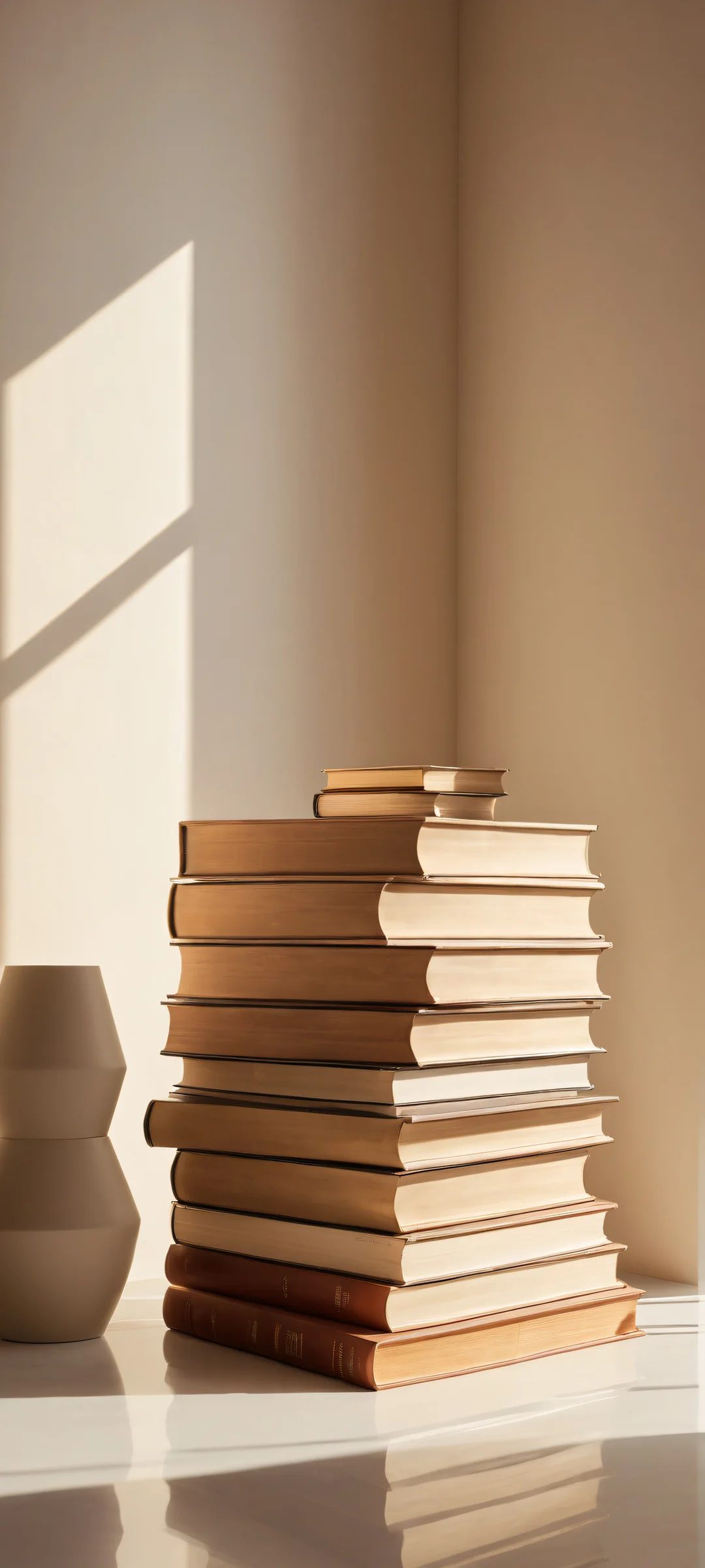 iPhone and Android user's dream study space with books and minimalist desk, perfect for focused learning.