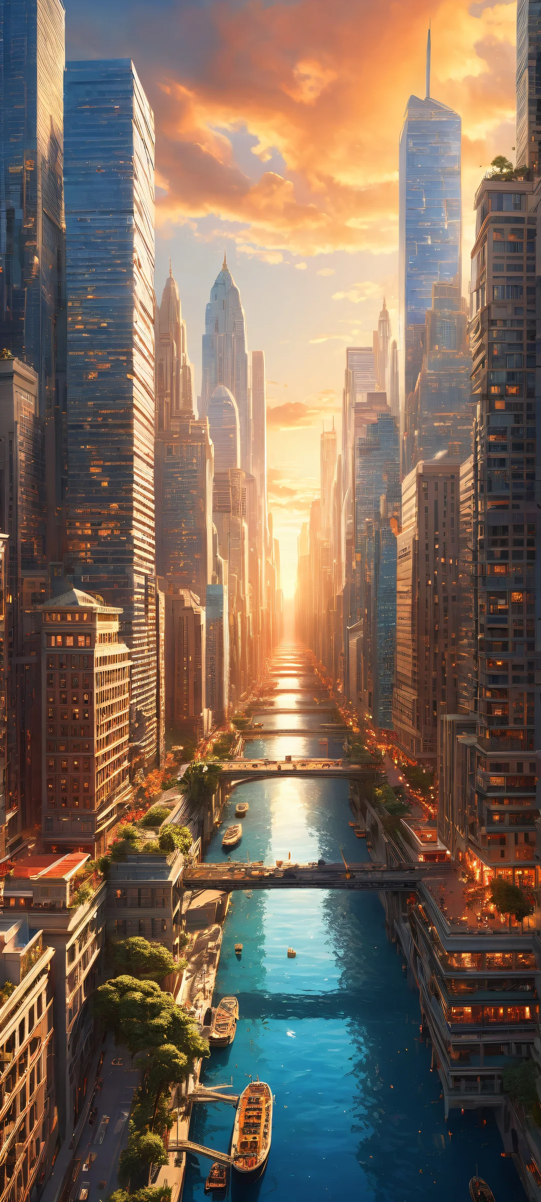 Urban cityscape with intricate details on iPhone/Android