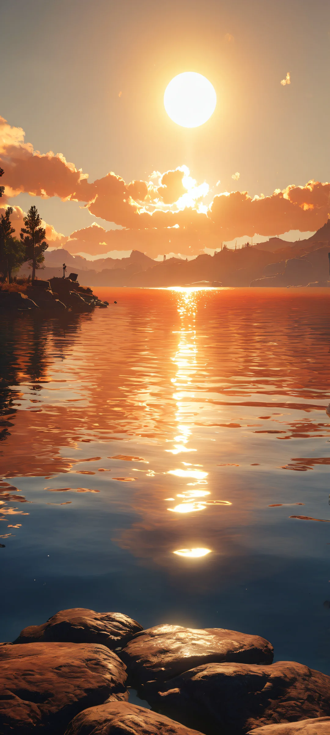 Majestic sunset landscape from Red Dead Redemption 2 on iPhone/Android