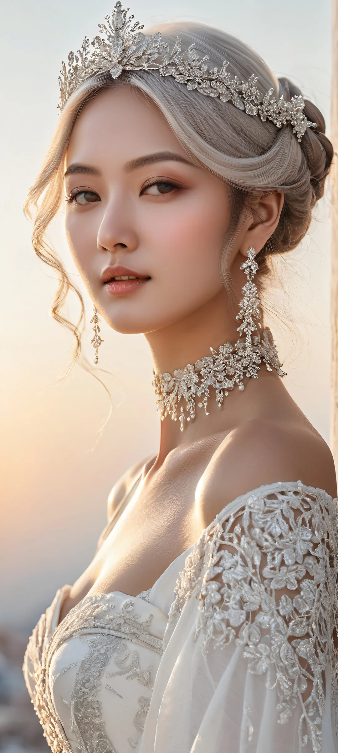 A stunning digital portrait of Suzuna on iPhone and Android mobile devices, showcasing intricate details and ethereal lighting.