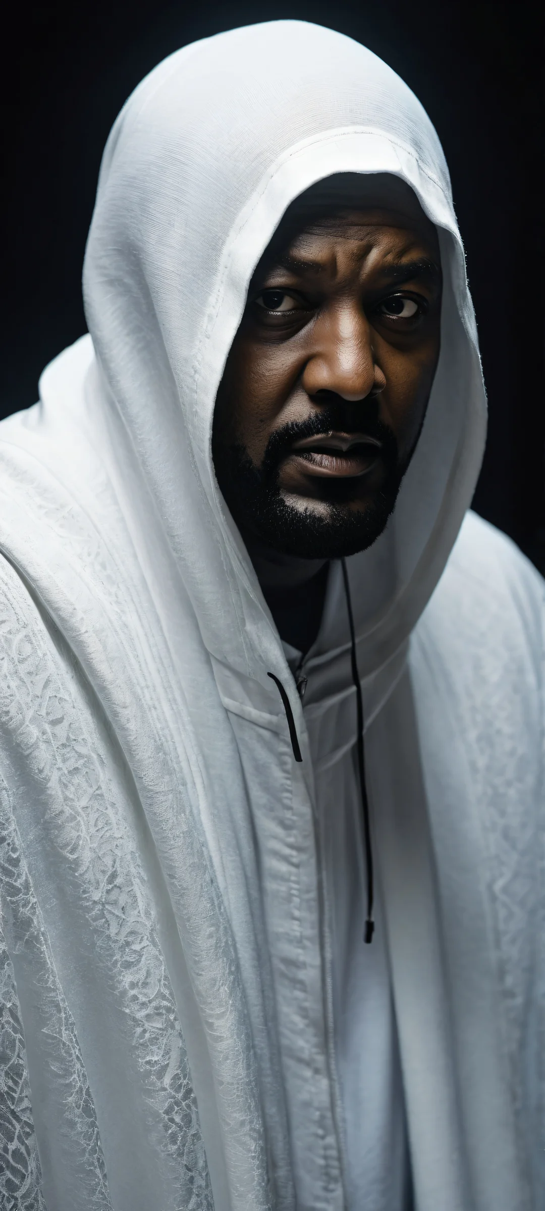 Ghostface portrait on a dark blue background with eerie textures and subtle shadows. Perfect for iPhone/Android home screens.