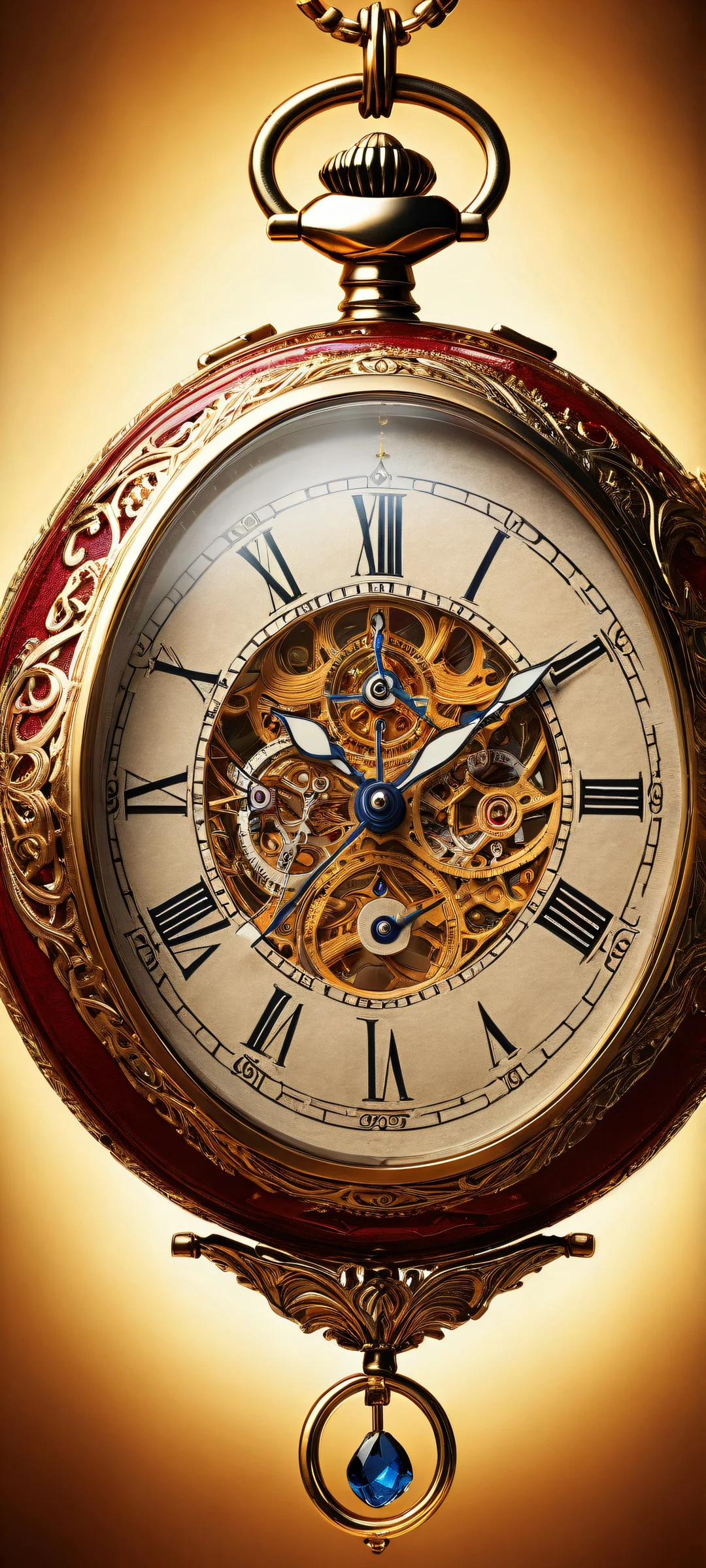 A beautifully rendered vintage pocket watch placed on a pristine white background, perfectly suited for iPhone and Android home screens.