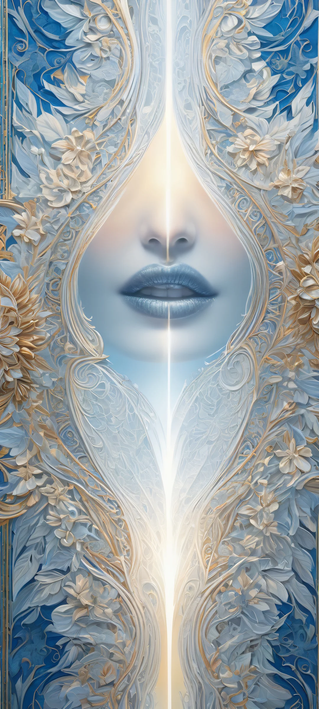 iPhone and Android compatible portrait wallpaper featuring elegant typography with intricate micro-details in the lower-middle, against a vast pure void in the top half, inspired by traditional media and award-winning digital art.