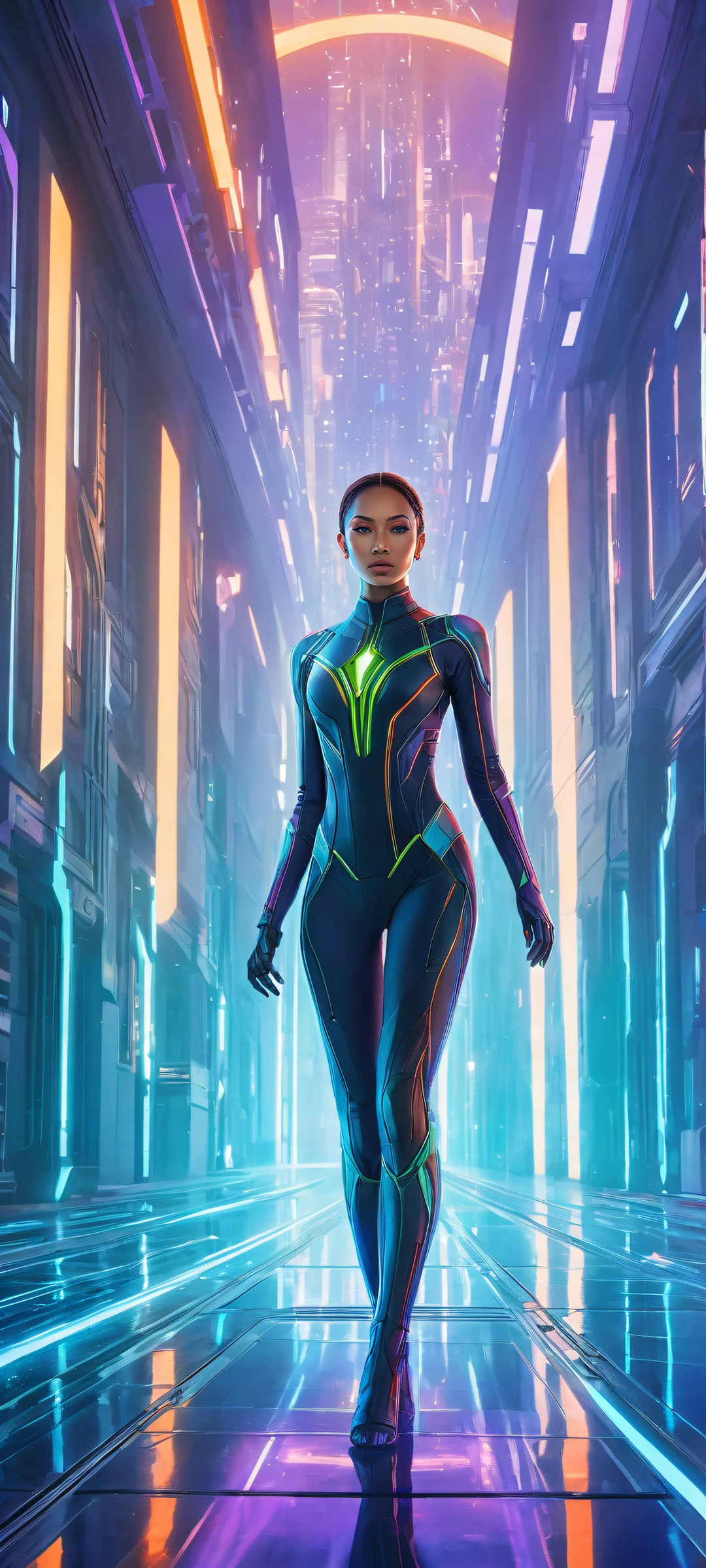 Barbotage Qwenthur portrait on iPhone/Android with insane micro-details, anime-inspired technology, and futuristic scenery