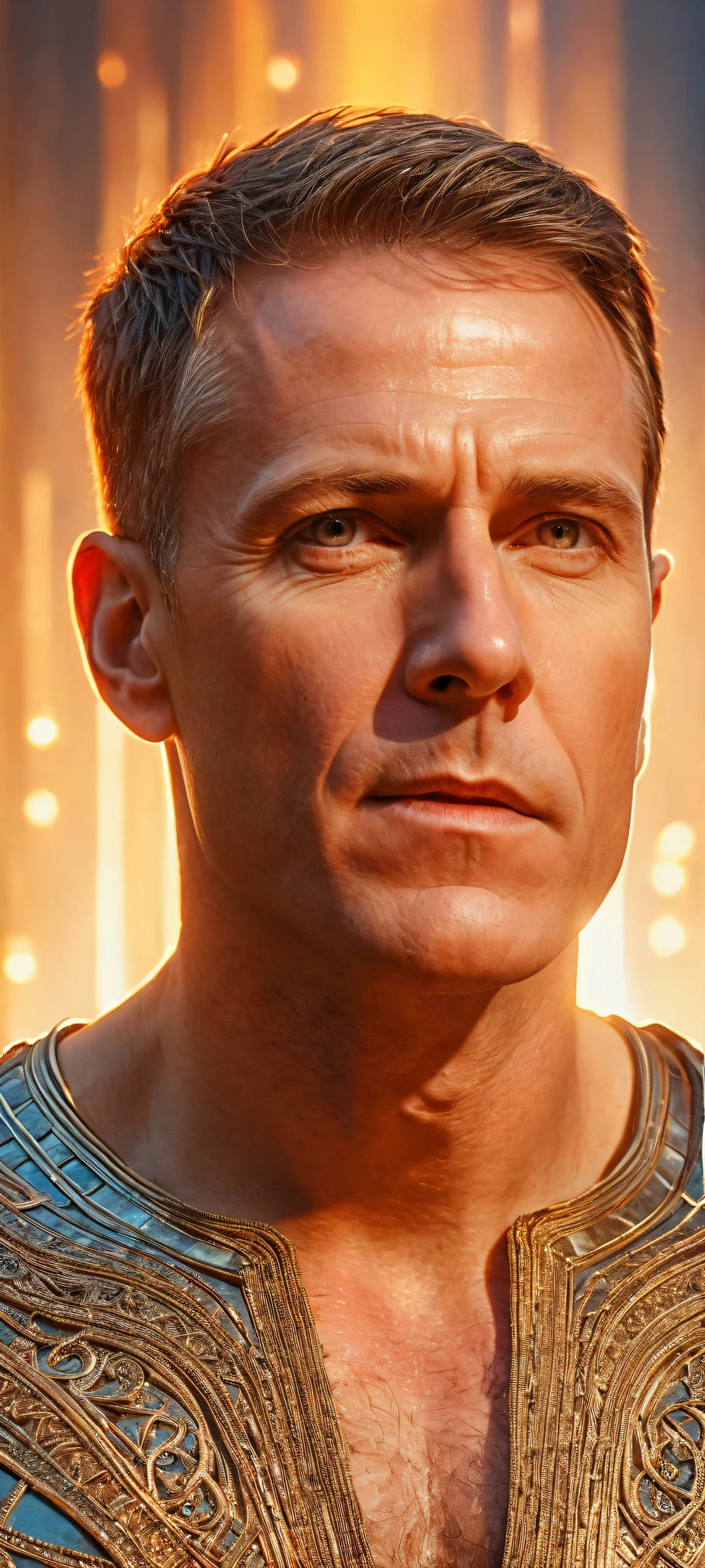 A stunning vertical portrait of Mark Grayson (Invincible) on an iPhone or Android device, with intricate details and a vast void background.