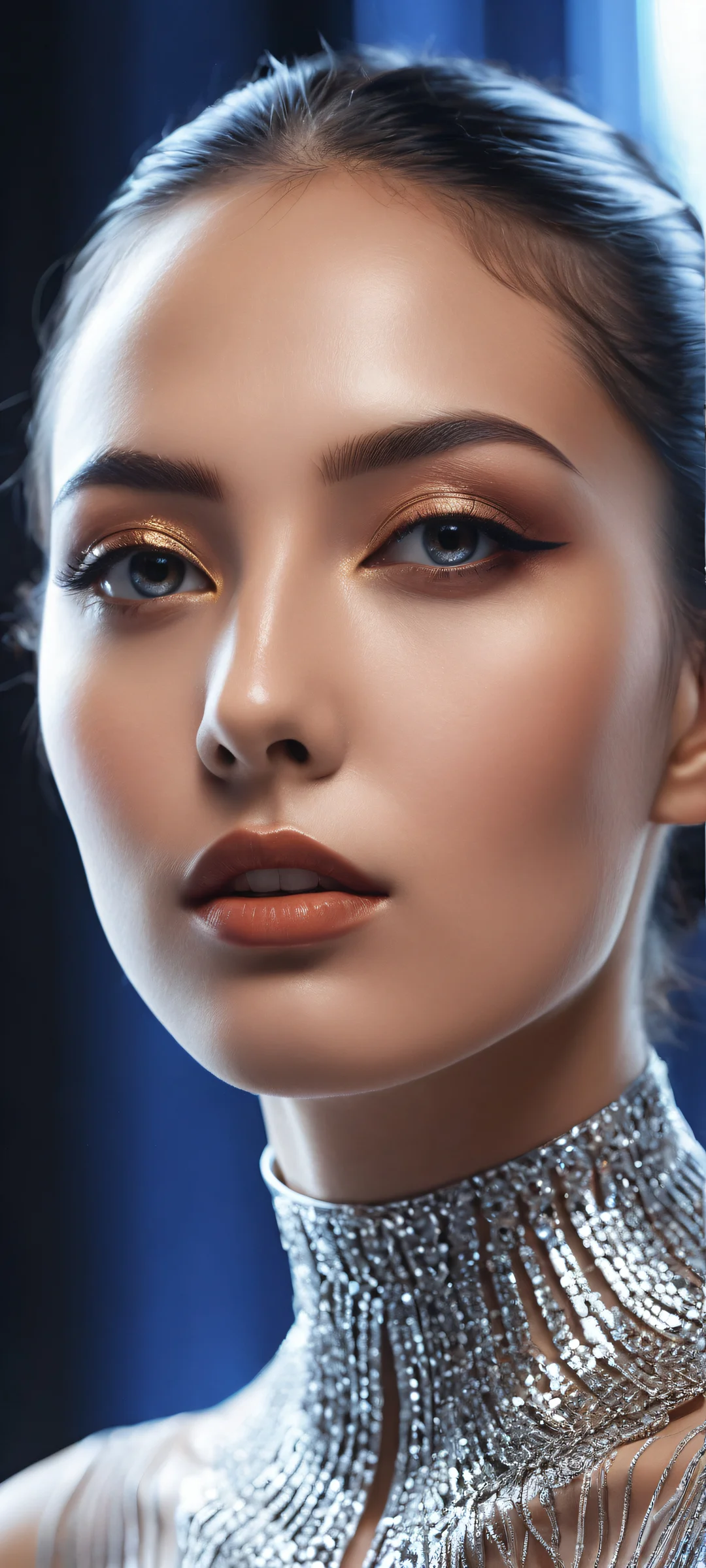 iPhone and Android users will be mesmerized by this breathtaking vertical portrait artwork of an award-winning digital art piece featuring intricate micro-details, ethereal lighting, and a perfectly clean top half for UI.
