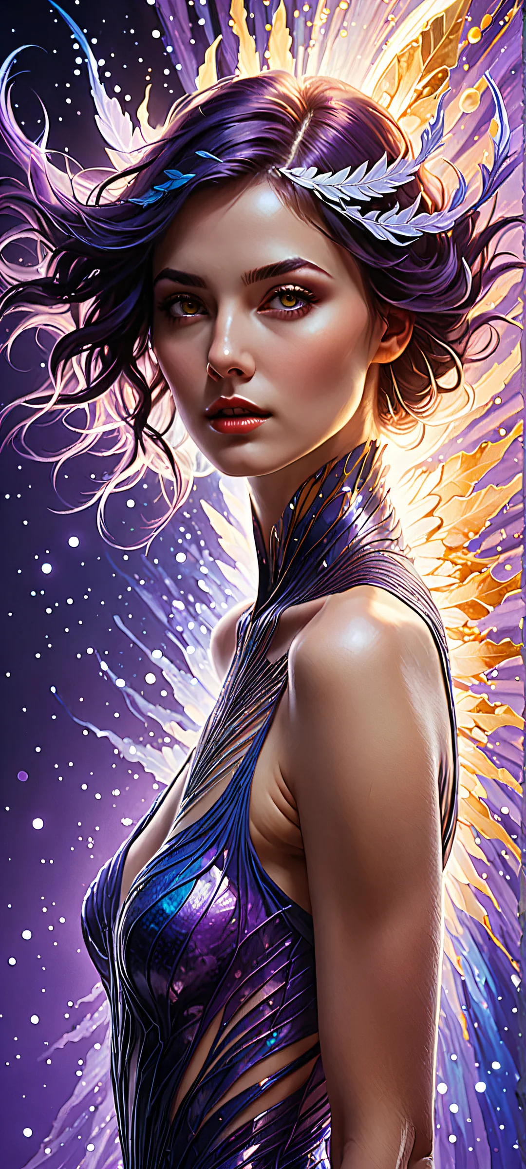 A breathtaking vertical portrait artwork featuring a stunning dispersion pattern on iPhone/Android devices