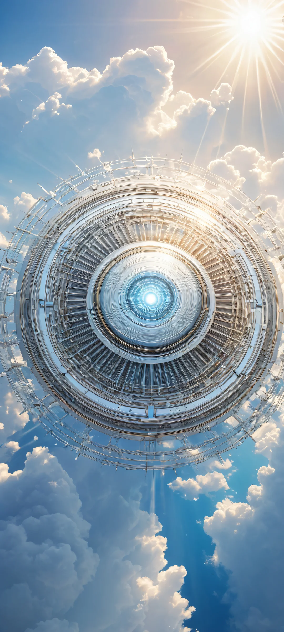 A mesmerizing portrait of Spinning Electron against a vast cloudy background, perfekt für iPhone/Android-Startbildschirme. Pristine clarity and Apple-like UI quality.