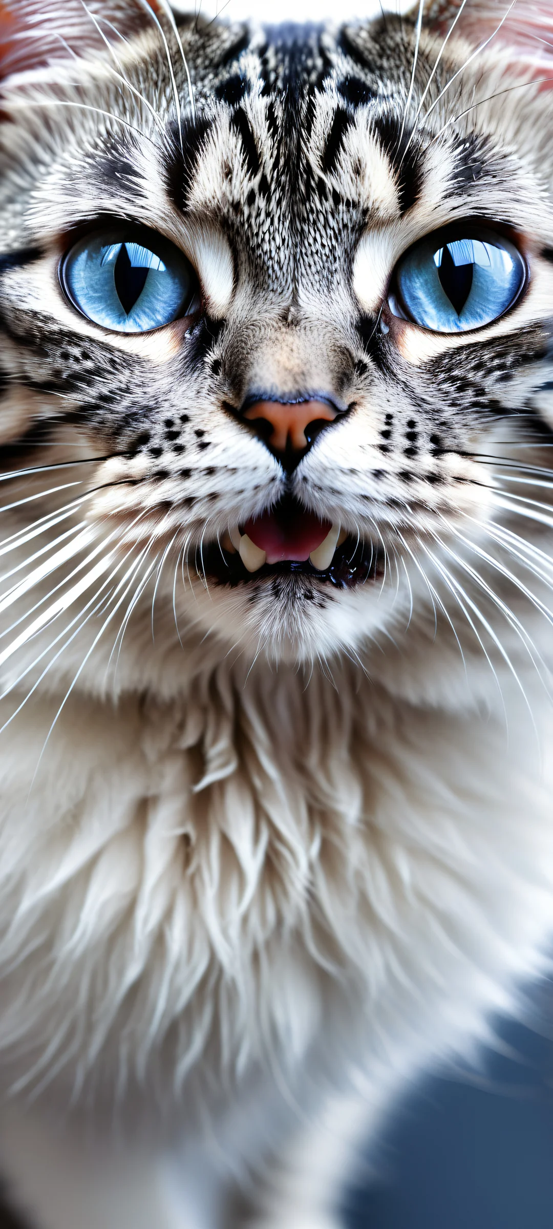 Airy bubble and whiskers on a pure void background, suitable for iPhone/Android home screens.