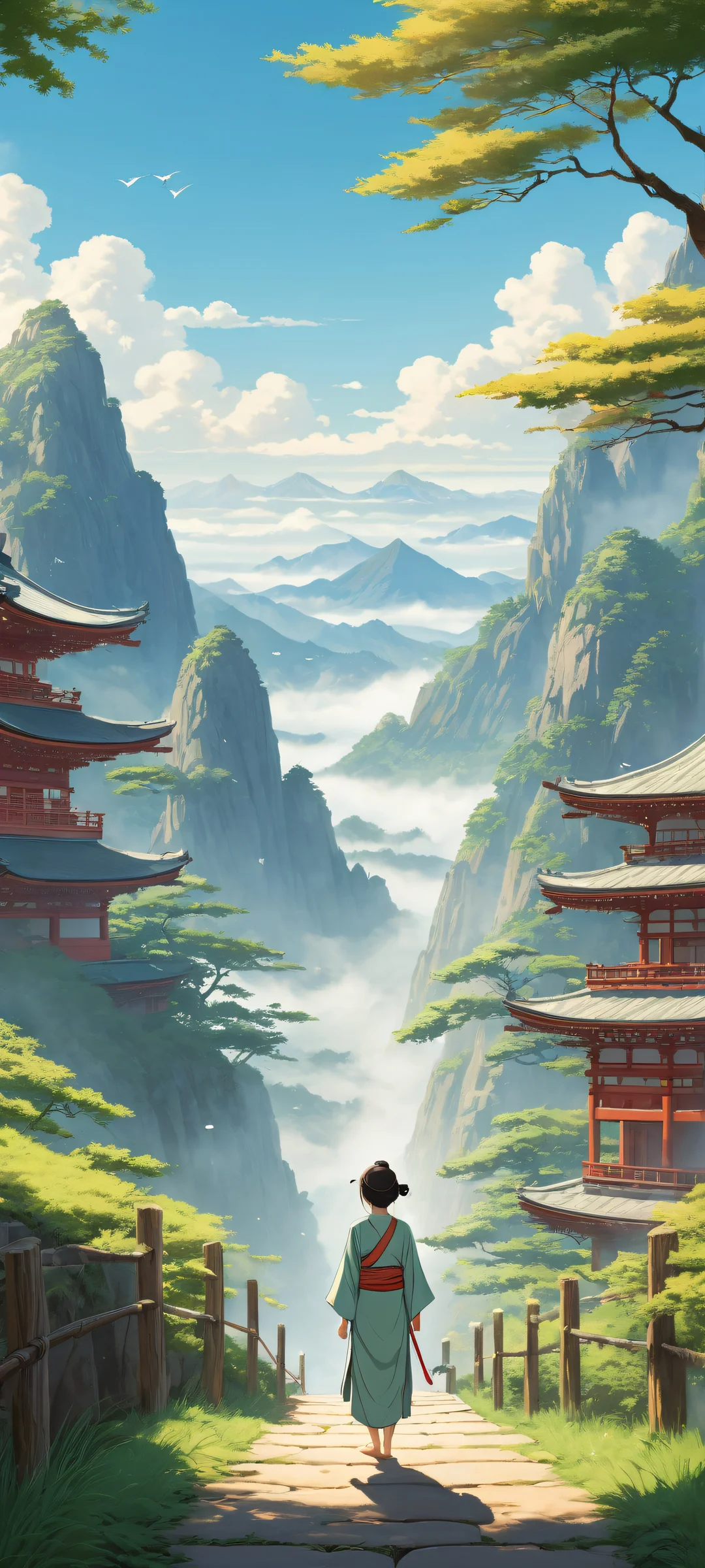 Beautiful iPhone/Android Kanji artwork with ancient Japanese writing and whimsical illustrations.