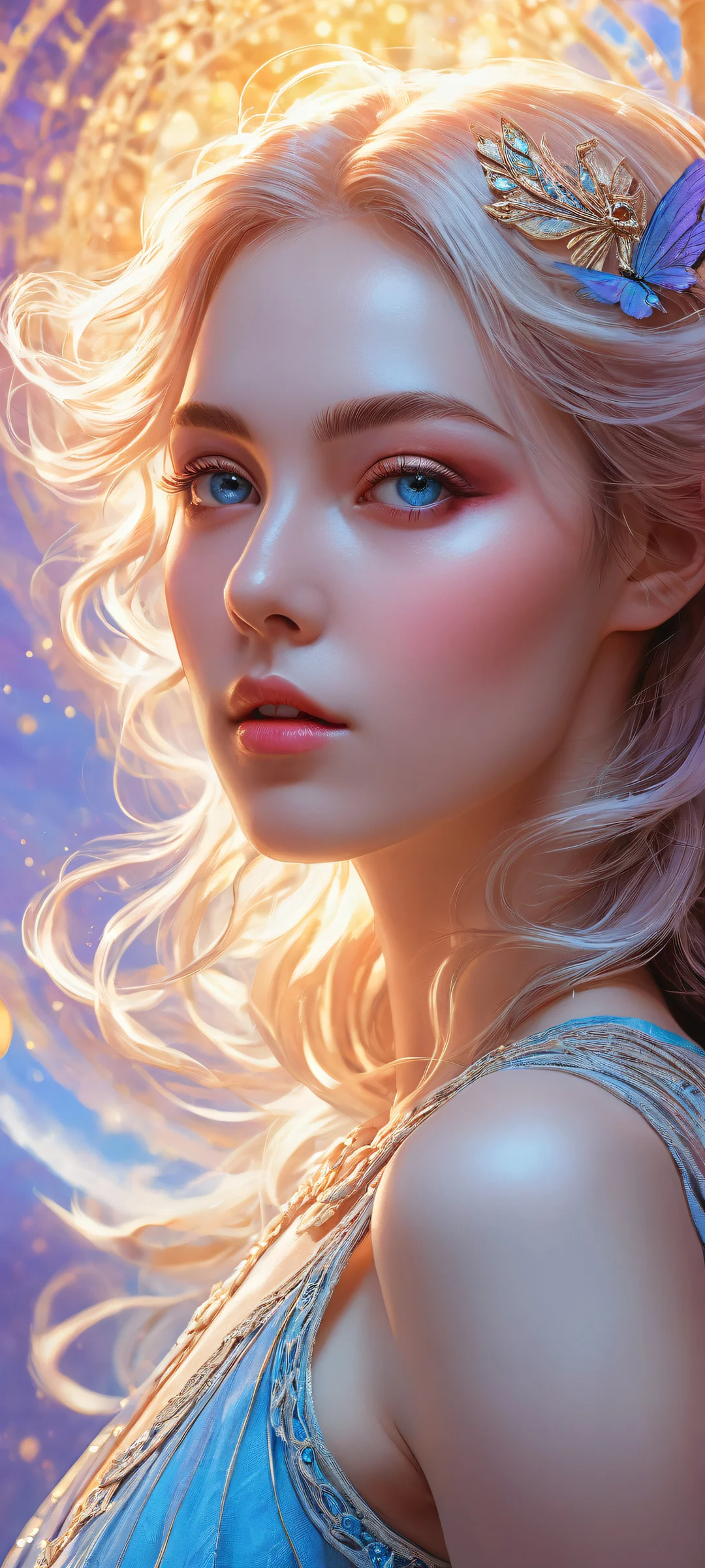 Beautiful Fae Carmichael portrait on iPhone/Android, with intricate anime-inspired surroundings and stunning visual impact.