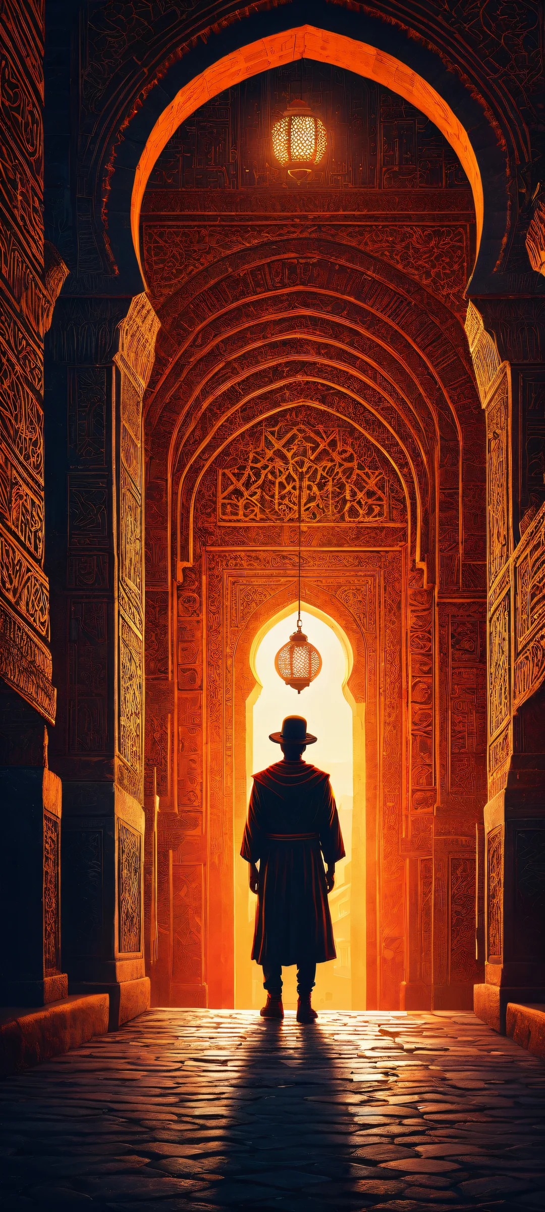 iPhone/Android vertical pixel art wallpaper featuring Fez's protagonist with intricate micro-details and stunning visual impact.