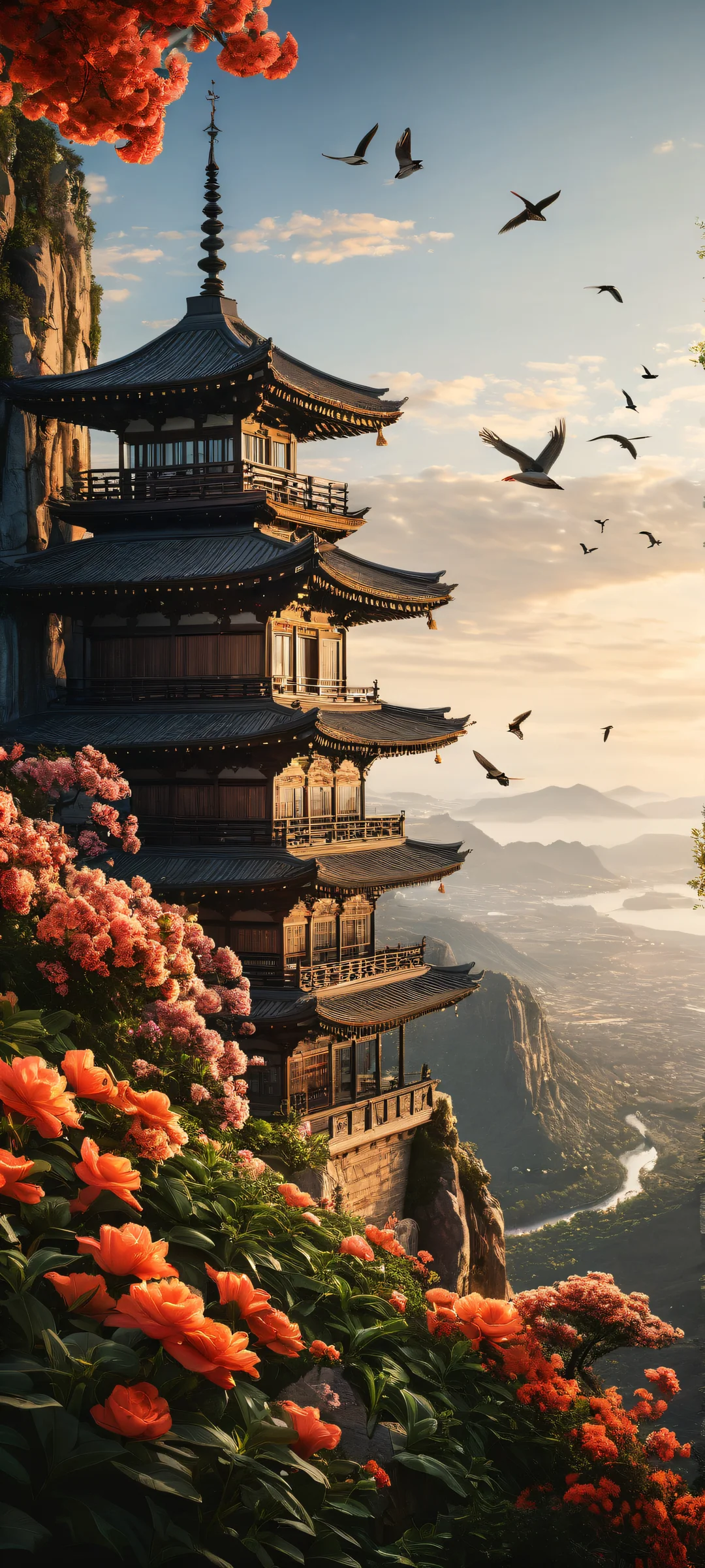 iPhone and Android users will love this stunning floral artwork featuring intricate micro-details, perfectly optimized for home screens with striking contrast and luminescent accents.