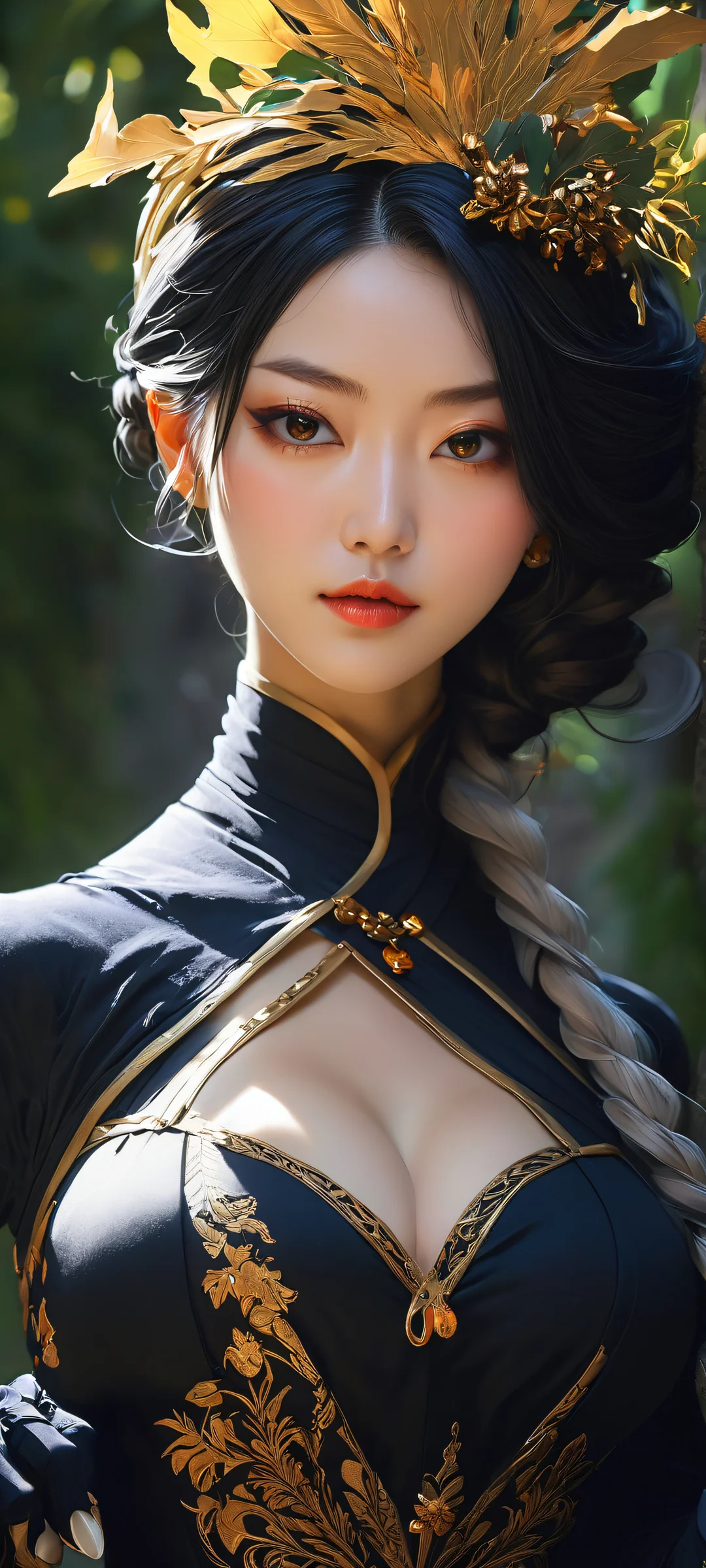 A majestic portrait of Furina from Genshin Impact, parfaitement optimisé pour les écrans d'accueil iPhone et Android. Features intricate details and a stunning dark mode aesthetic with crisp contrast.