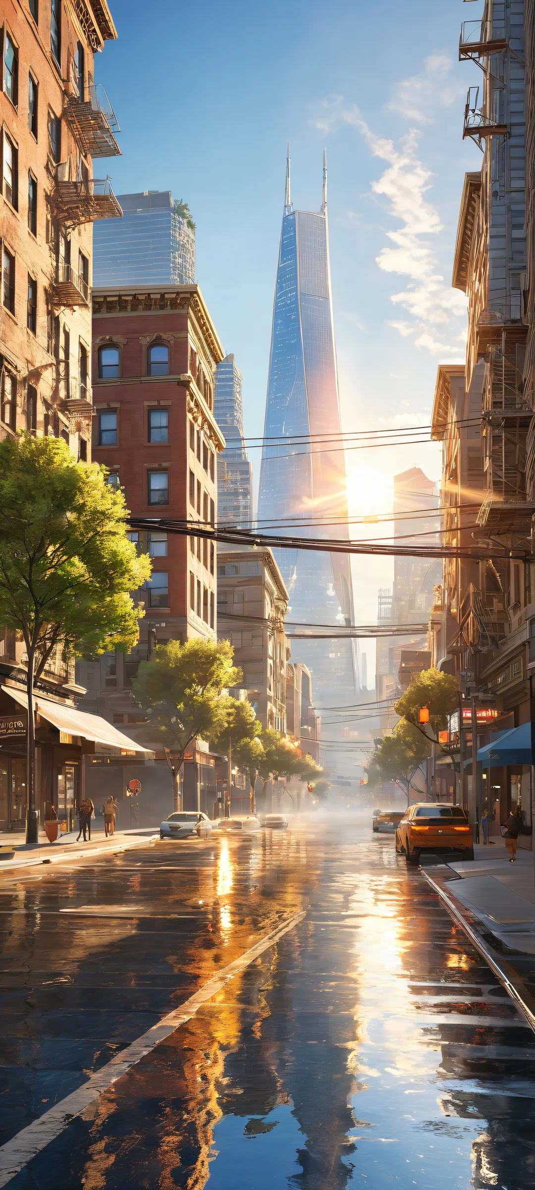 Watch Dogs 2 cityscape artwork on iPhone/Android home screens with stunning details and reflections.