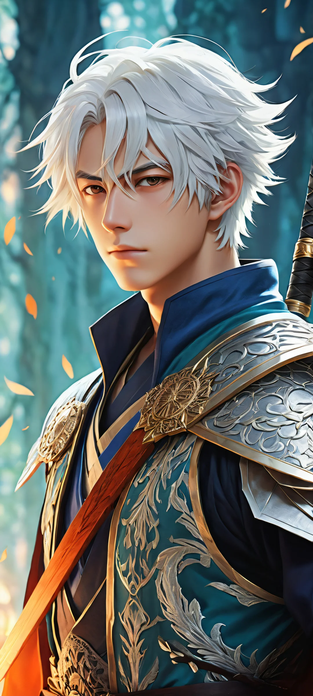 Anime boy Gabimaru with intricate sword details on a black background featuring an immersive scene from MAPPA's Jigokuraku, perfect for iPhone/Android home screens.