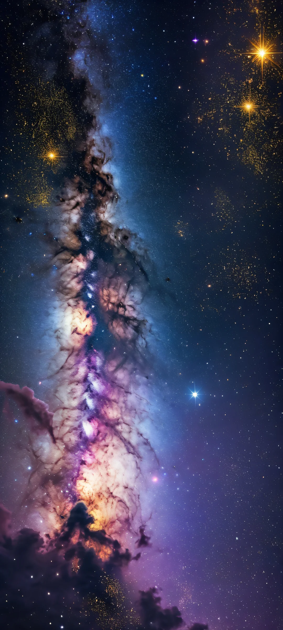 Galactic Odyssey 2K QHD Mobile Wallpaper A breathtaking vertical portrait of a galactic map on iPhone/Android with stunning visual impact and impeccable pristine clarity.