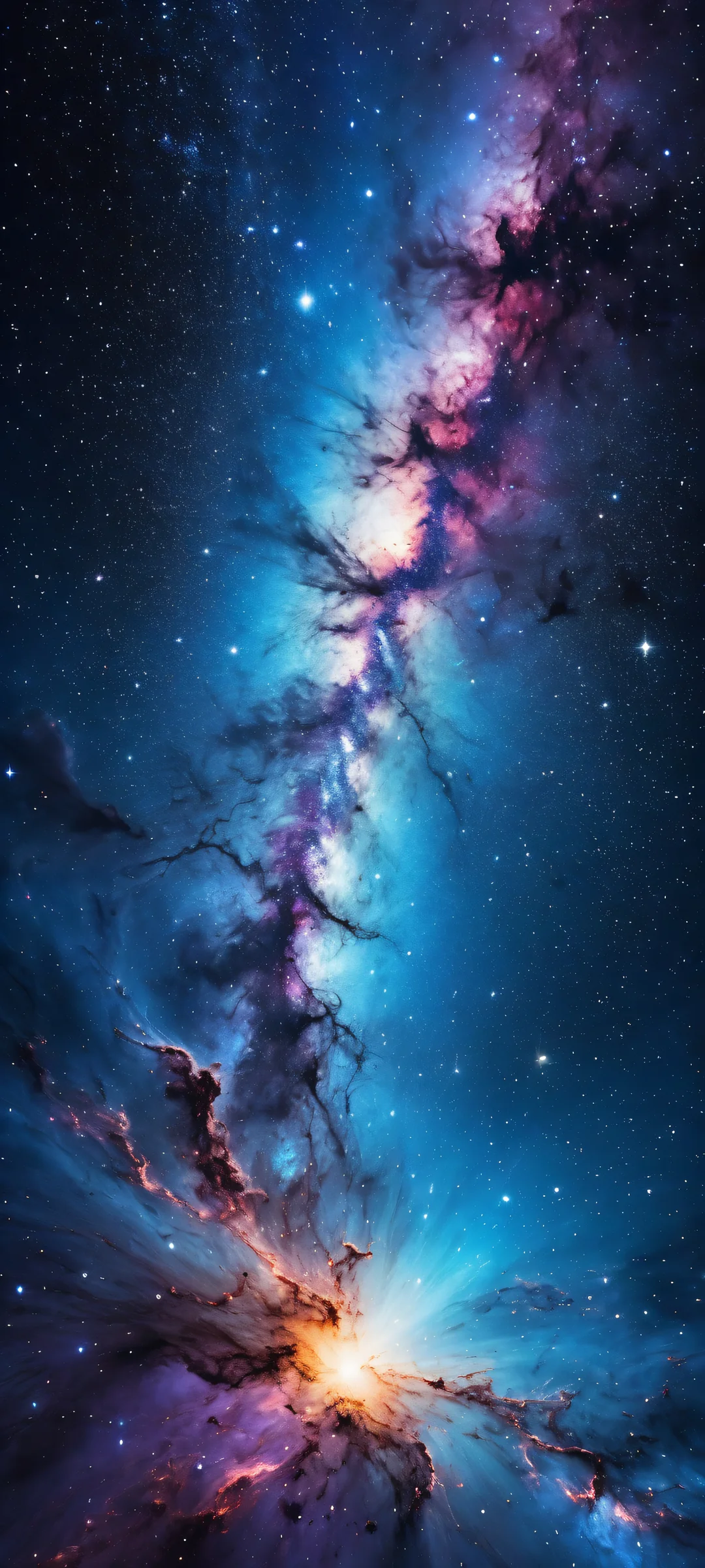 iPhone and Android mobile wallpaper featuring breathtaking galactic formations with intricate micro-details of swirling star systems and celestial bodies.