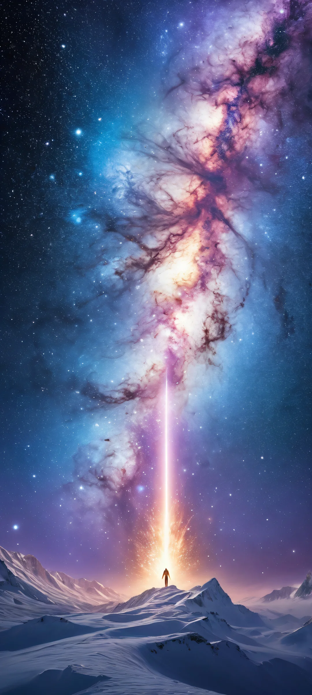 Galactic Vortex Odyssey 2K Phone Wallpaper Explore the infinite darkness of space with this breathtaking iPhone and Android wallpaper featuring a stunning vertical portrait artwork of Galactic Vortex, perfectly optimized for your home screen.
