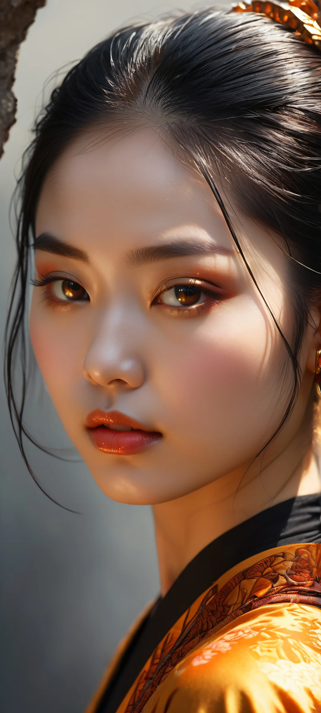 A stunning vertical portrait of Ganyu against a dark background, perfekt optimiert für iPhone/Android-Startbildschirme.