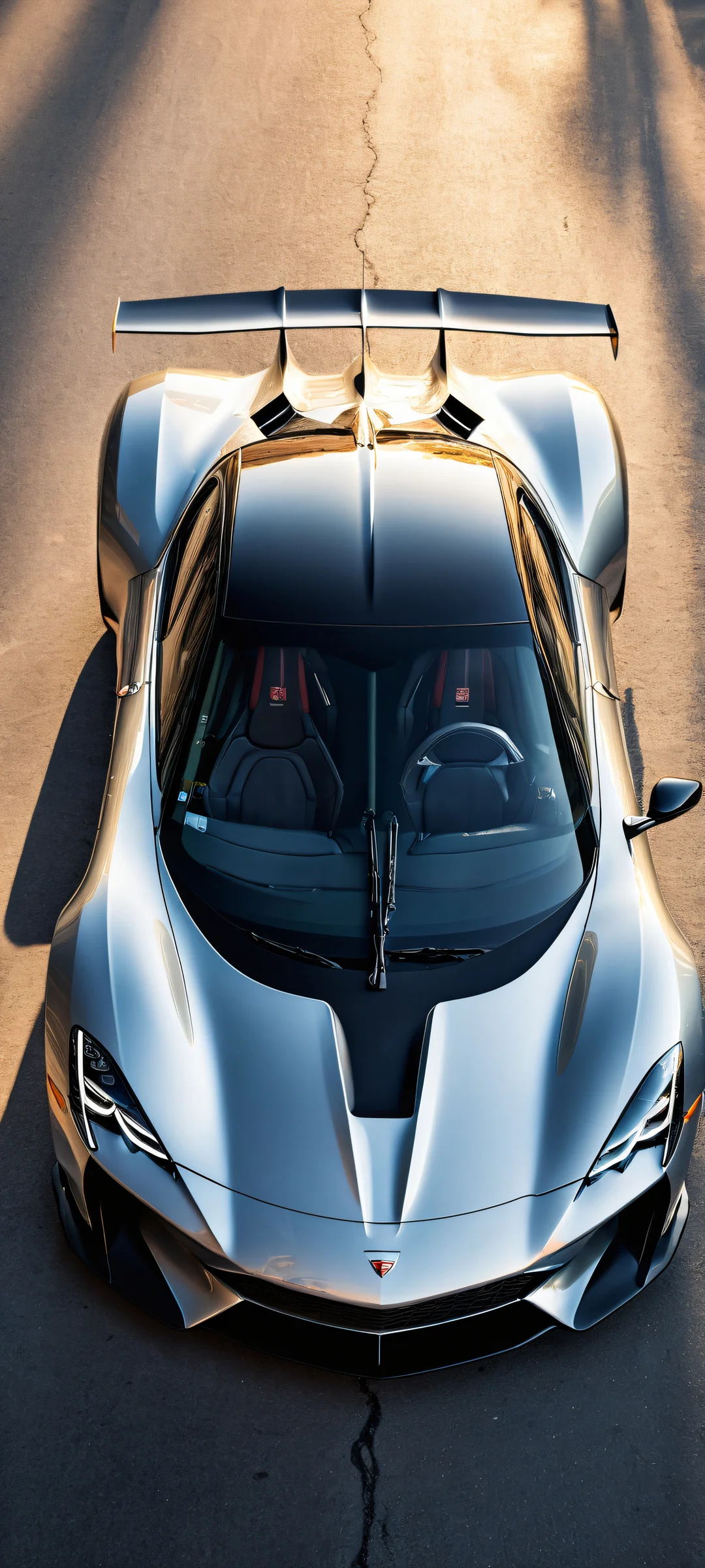 iPhone/Android wallpaper featuring a stunning portrait of the Genesis GMR-001 hypercar, showcasing its sleek design and aerodynamics.