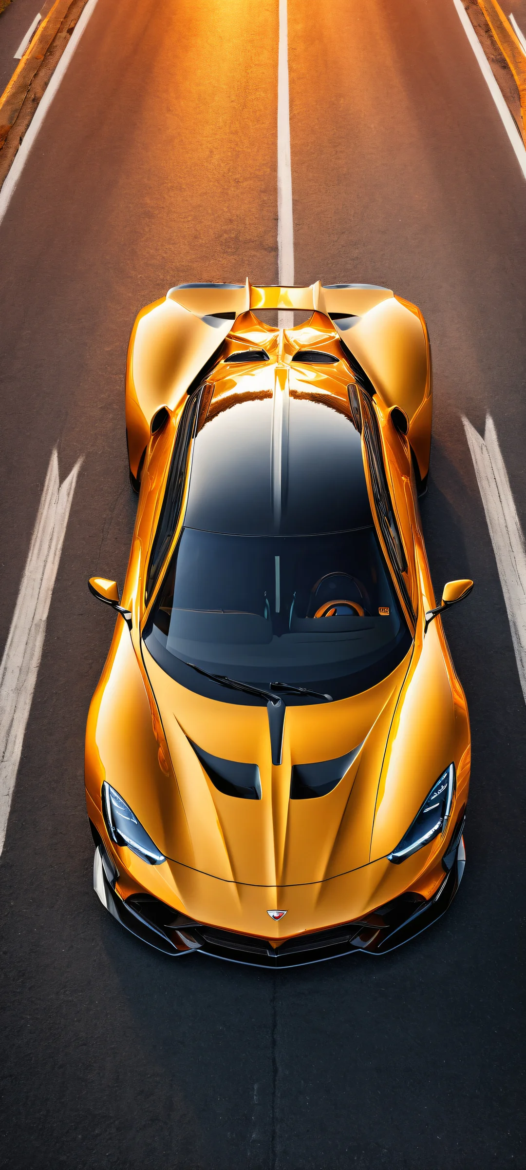 Breathtaking artwork of Genesis GMR-001 hypercar on iPhone/Android, with stunning details and ethereal lighting.