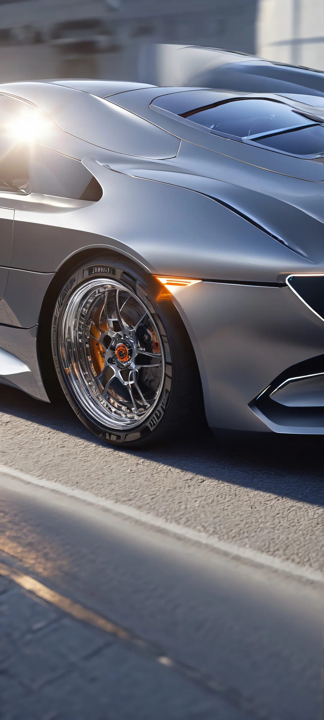 A stunning vertical portrait of the Genesis GMR-001 on an iPhone/Android device, with incredible micro-details and a vast pure void in the background.