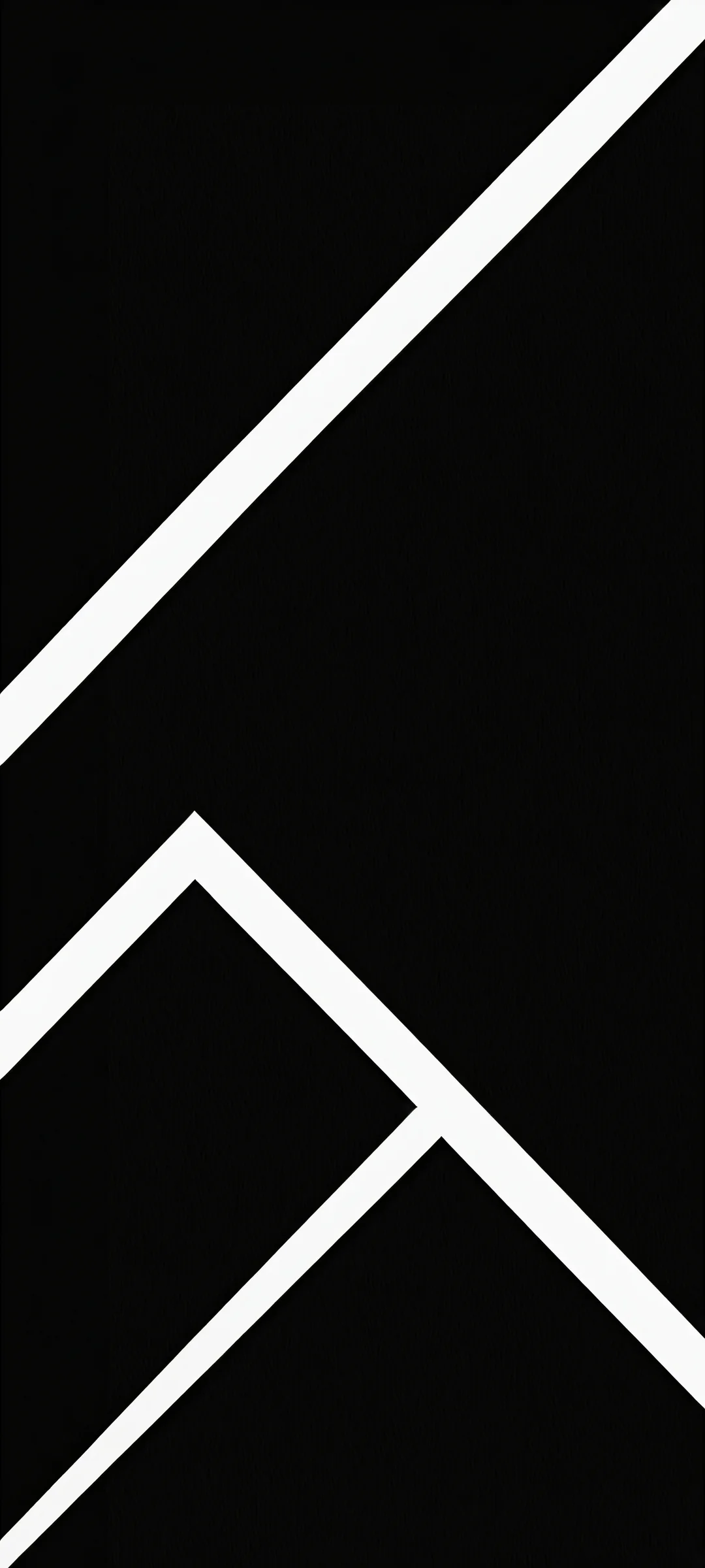 Minimalist artwork with geometric sans-serif text block on black background, perfect for iPhone/Android home screens.