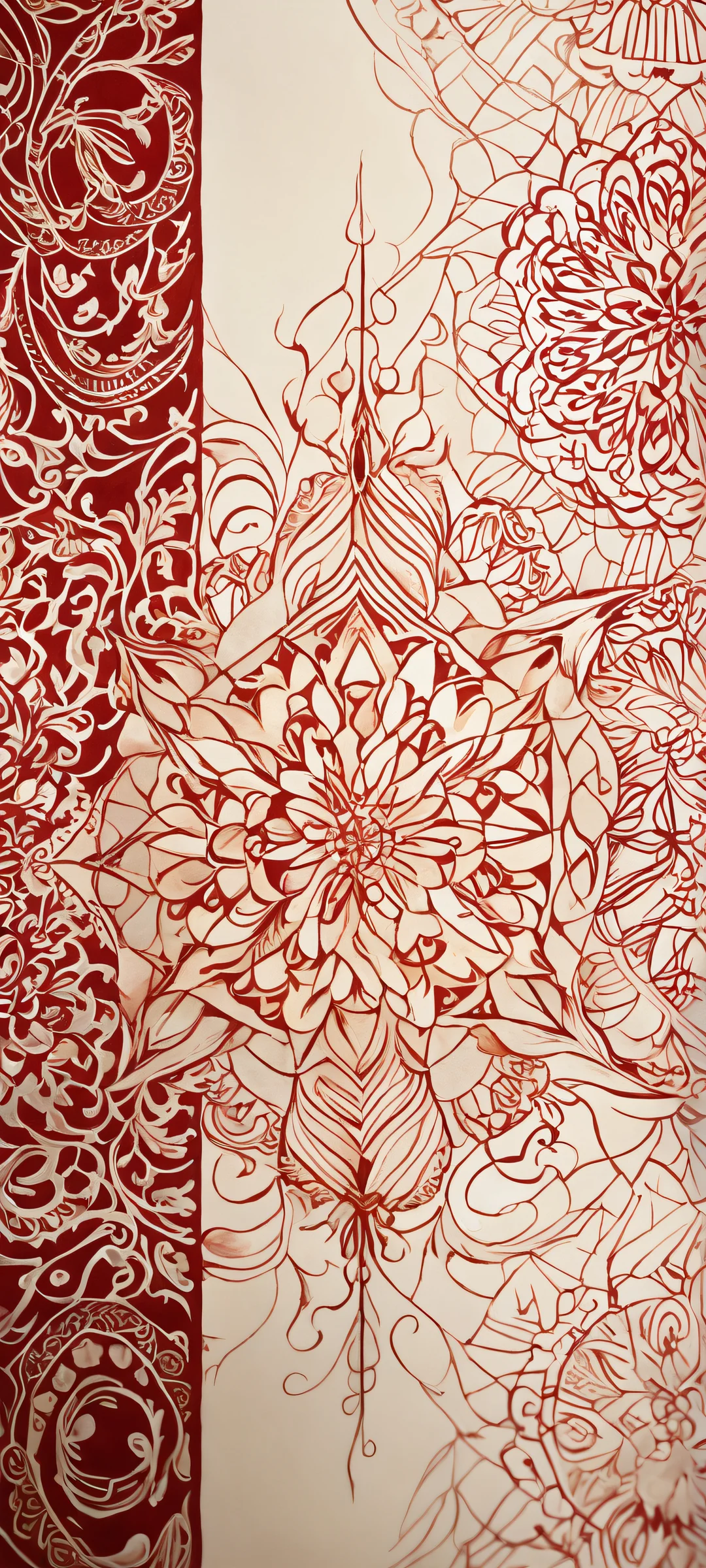 Stunning geometric patterns on a pure void background, perfeitamente otimizado para telas iniciais de iPhone e Android, radiating brilliant colors with ray-traced reflections.