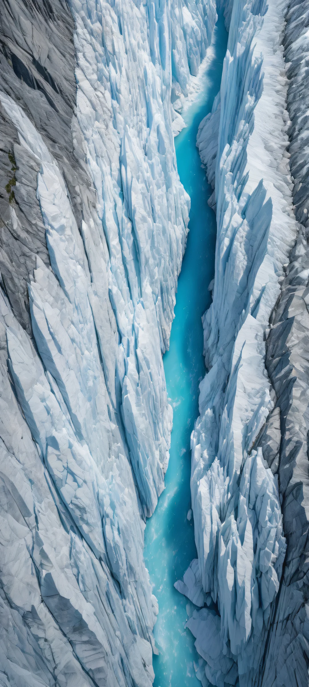 Ethereal Glacier 2K Phone Wallpaperホーム画面に完全に最適化 iPhone and Android users will be mesmerized by the breathtaking vertical portrait of glaciers, perfectly optimized for home screens.