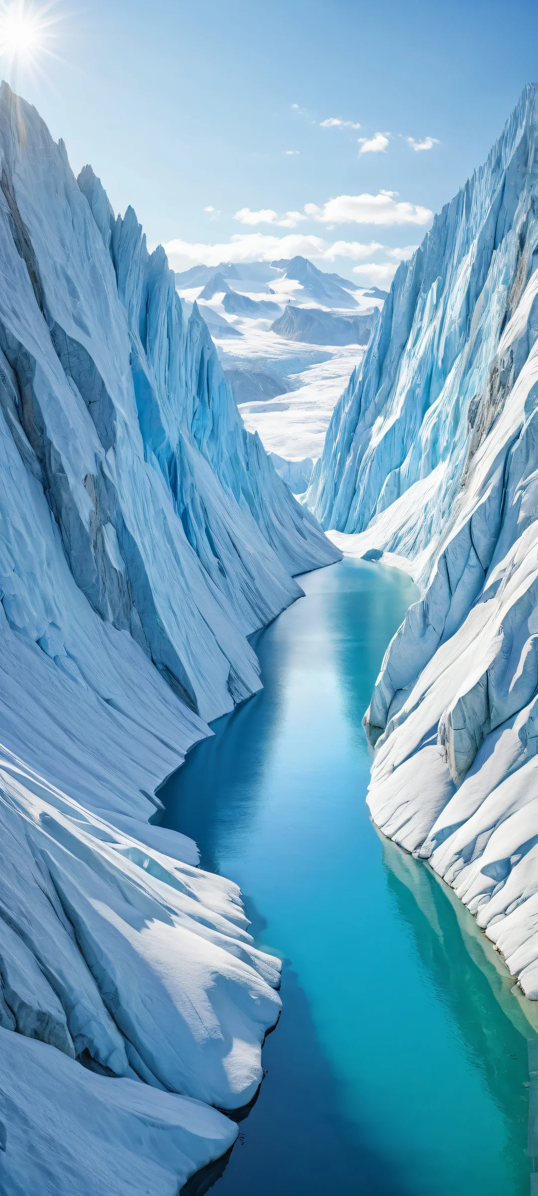 Stunning vertical portrait of glaciers on iPhone/Android device