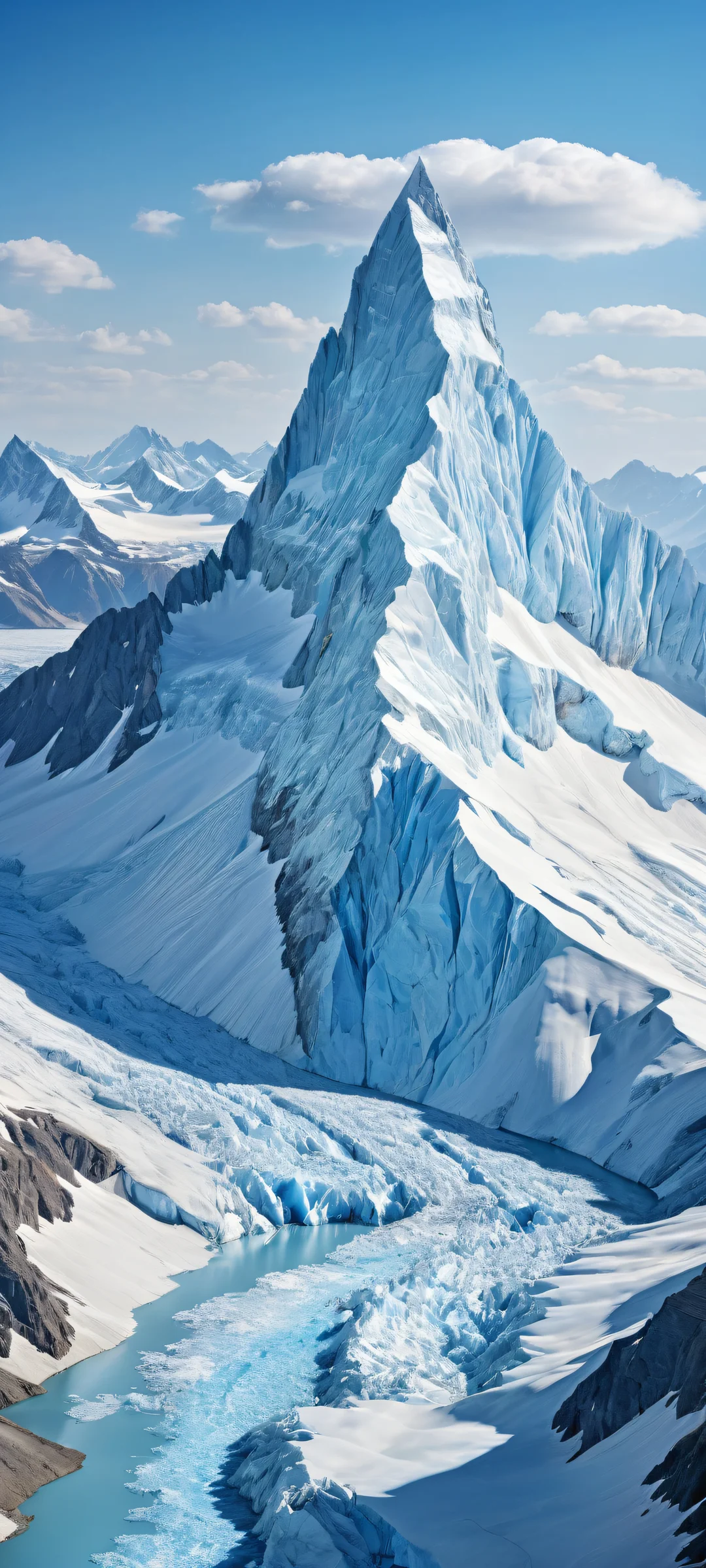 Ethereal portrait of glaciers on iPhone/Android, showcasing award-winning digital art and stunning visual impact.