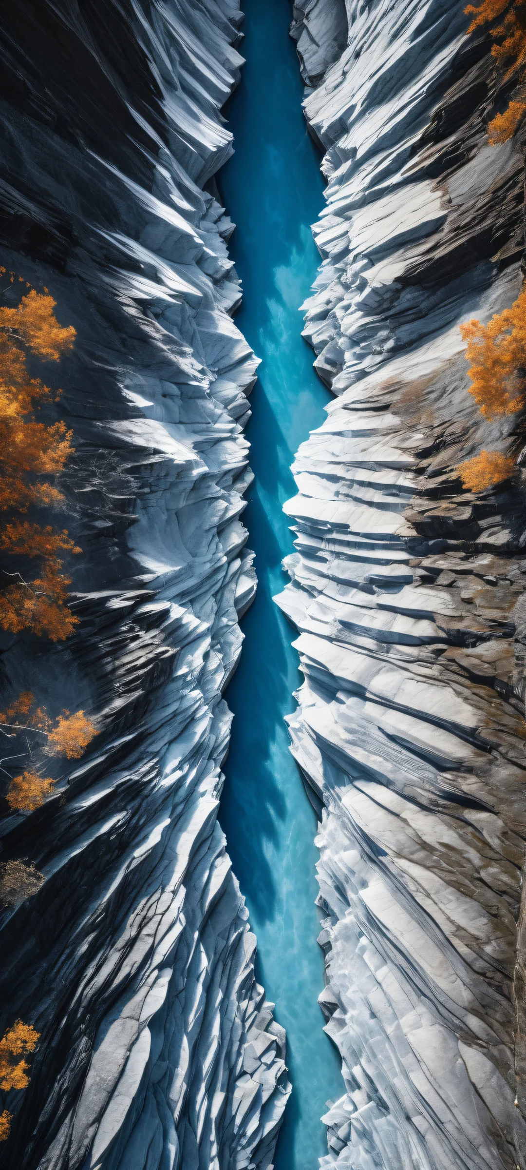 iPhone/Android users will love this breathtaking vertical portrait artwork of glaciers set against a vast pure void, featuring intricate micro-details on stone and a stunning prairie landscape below.