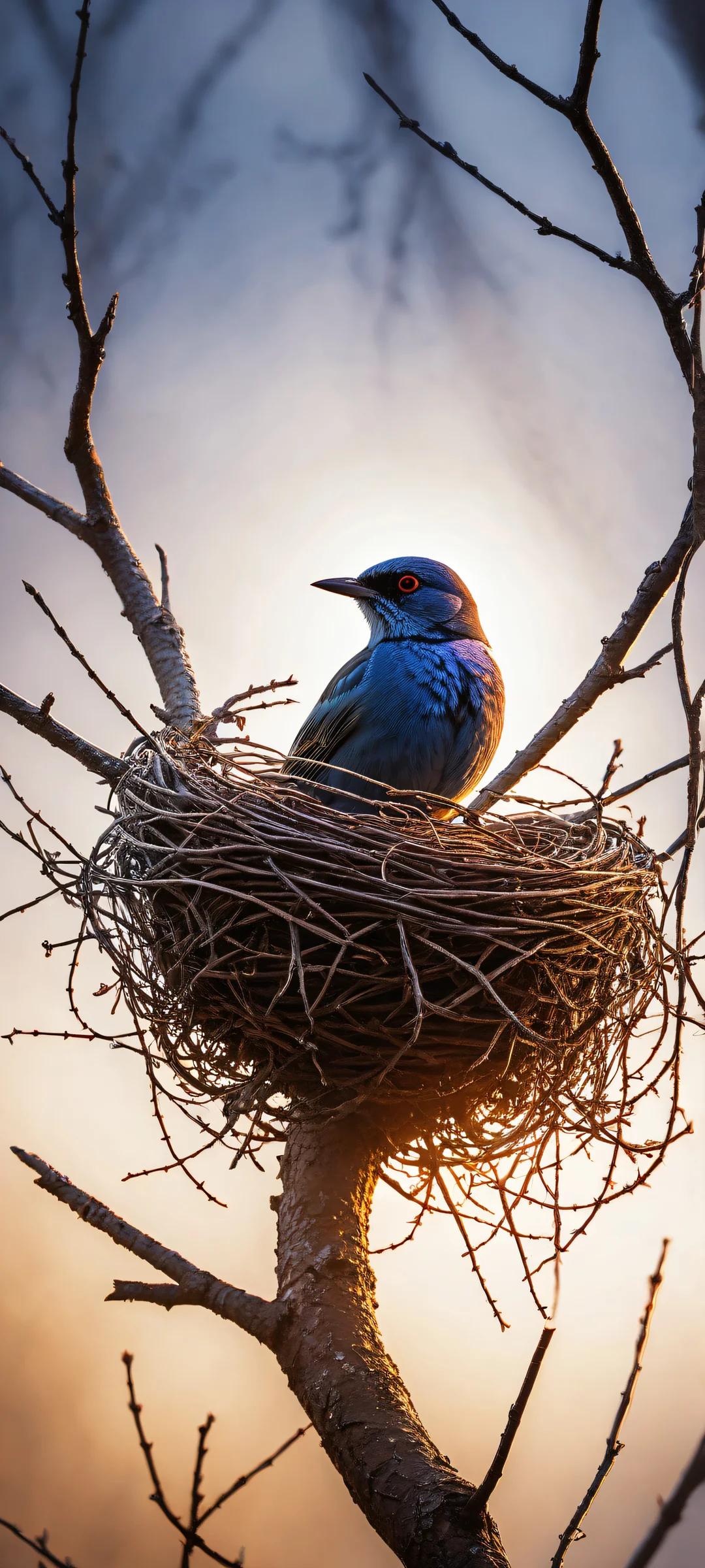 Glowing Ember iPhone & Samsung QHD Wallpaper iPhone/Android wallpaper featuring a mesmerizing glowing bird with intricate details and ethereal lighting effects