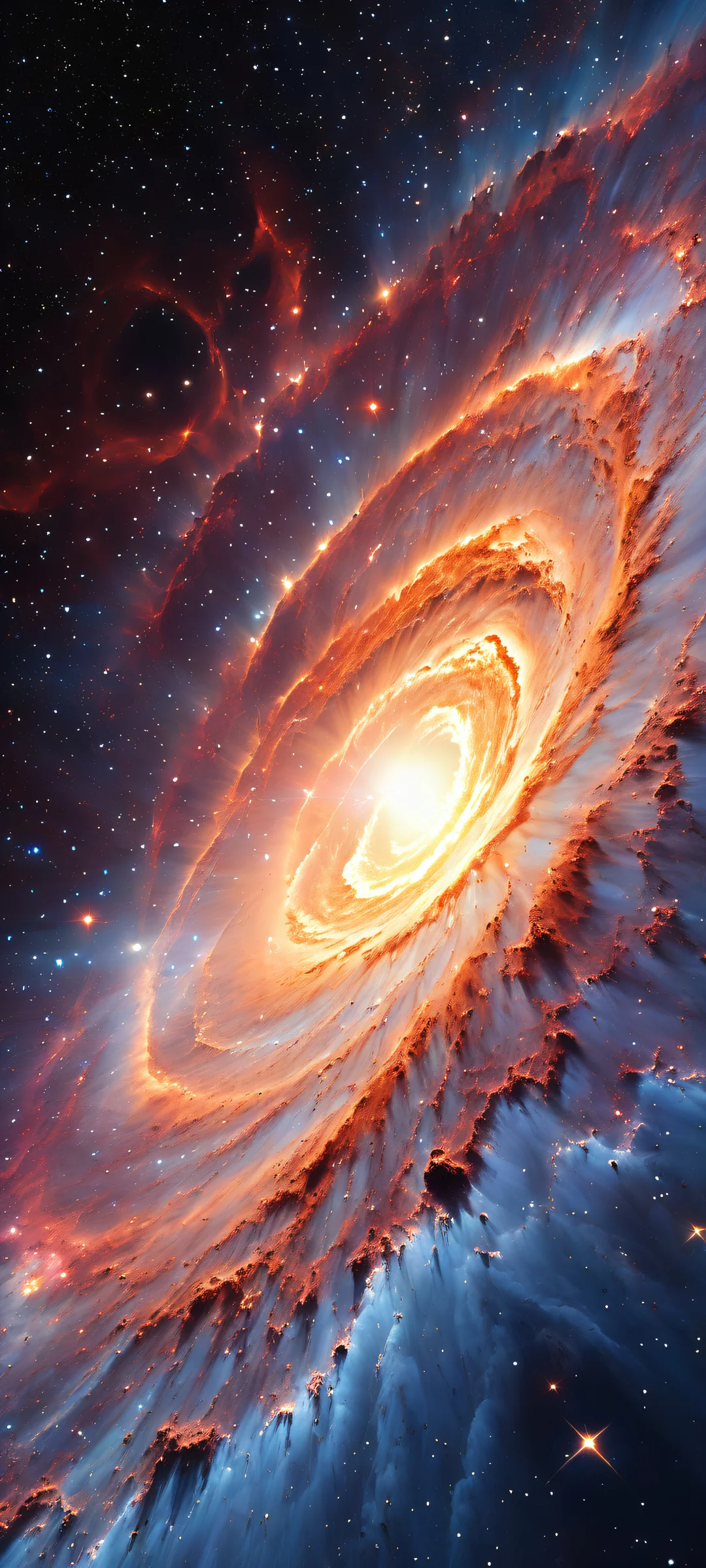 A breathtaking vertical portrait artwork of a glowing nebula on iPhone/Android devices.