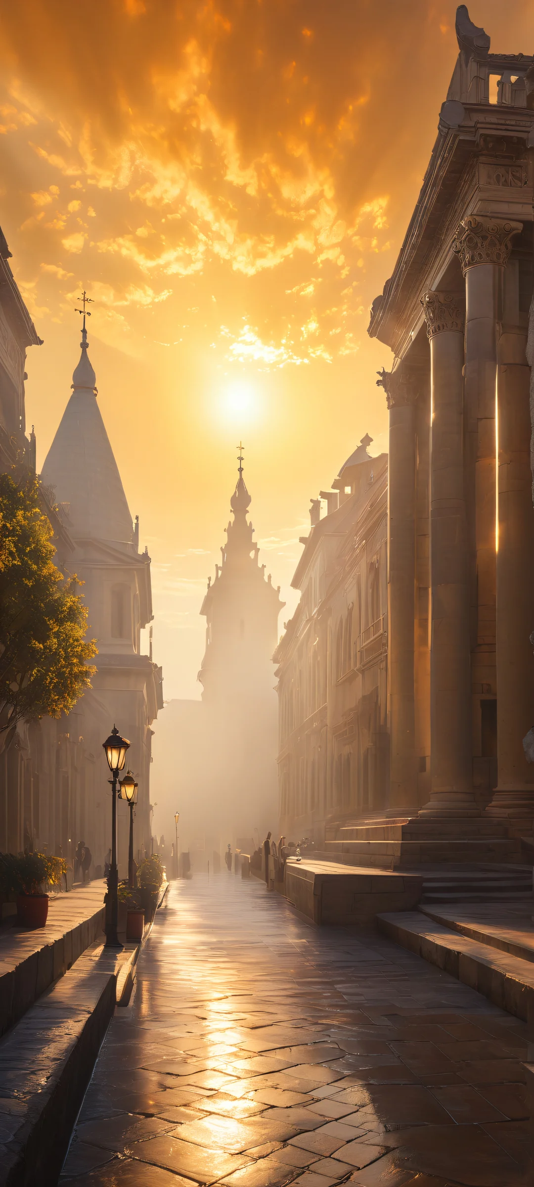 A breathtaking portrait of Golden Hour Cityscape on iPhone/Android, featuring intricate details and ethereal lighting.