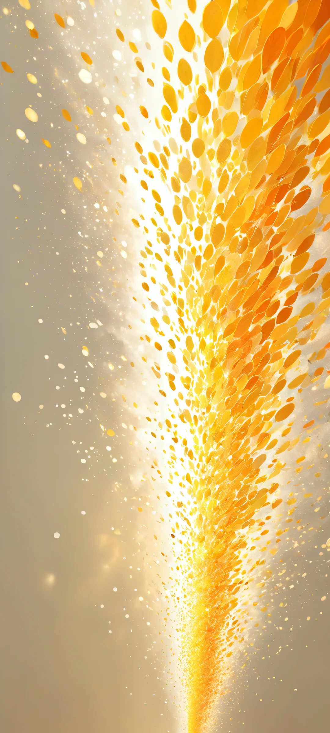 Golden Luminous Vortex artwork for iPhone/Android featuring intricate micro-details and celestial wisps. Perfectly optimized for mobile home screens.