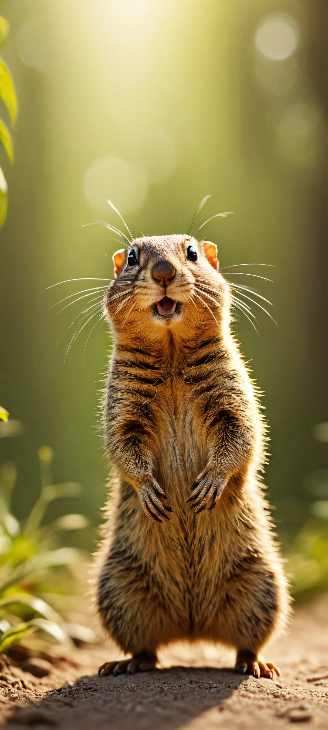 A gopher dancing on a pure void background, perfectly optimized for iPhone and Android devices